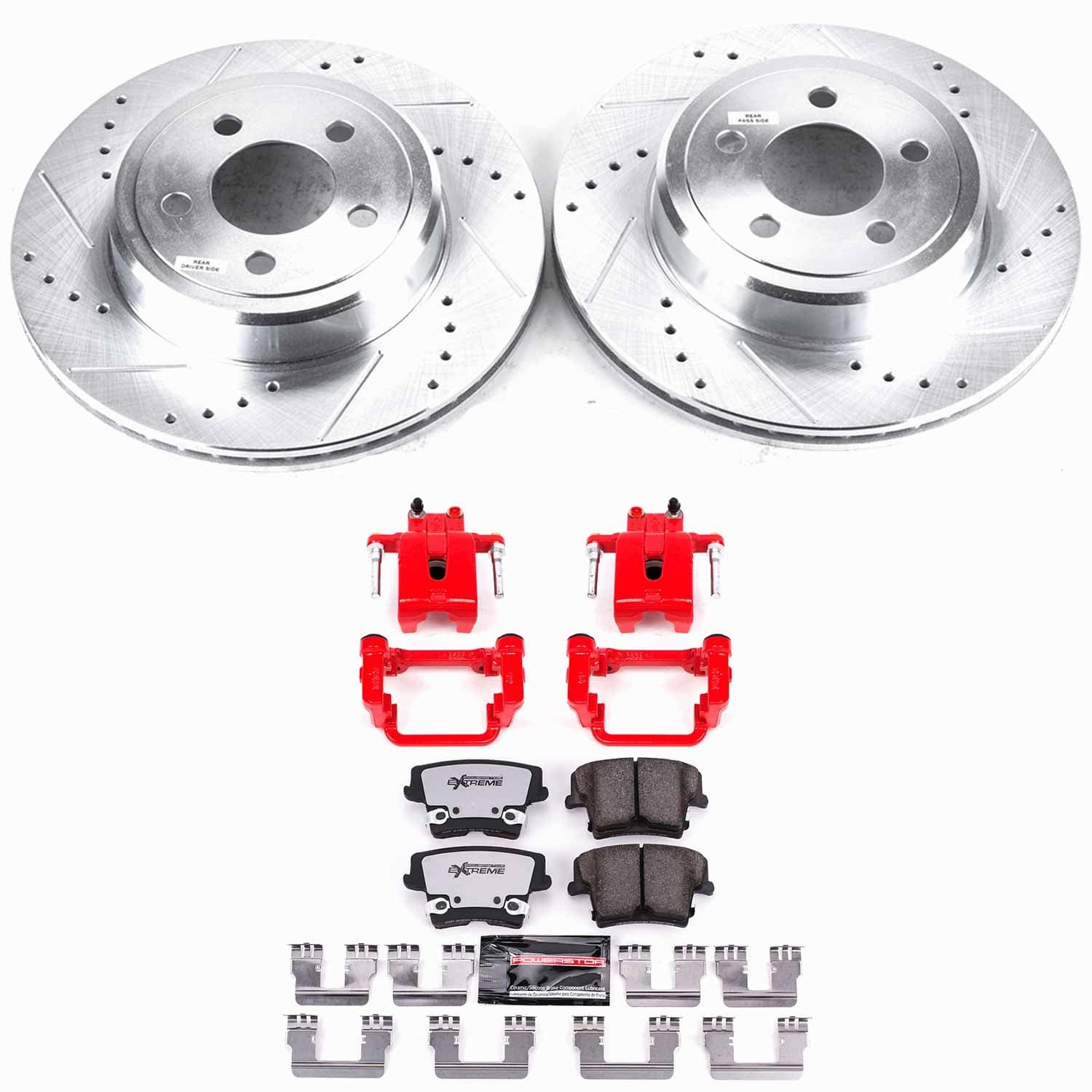 Power Stop - KC1720-26 - Rear - Disc Brake Pad/Caliper and Rotor Kit image 1