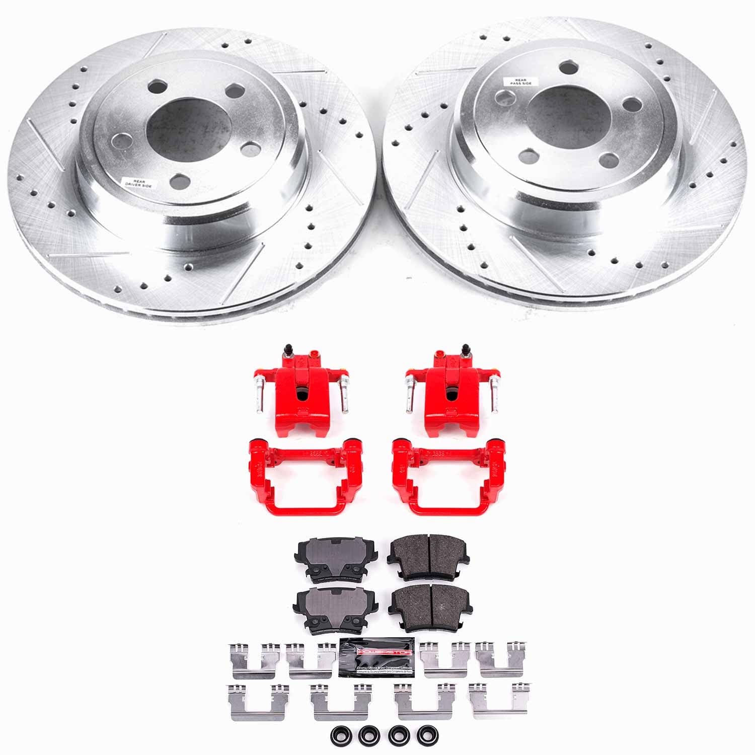 Power Stop - KC1720 - Rear - Disc Brake Pad/Caliper and Rotor Kit image 1