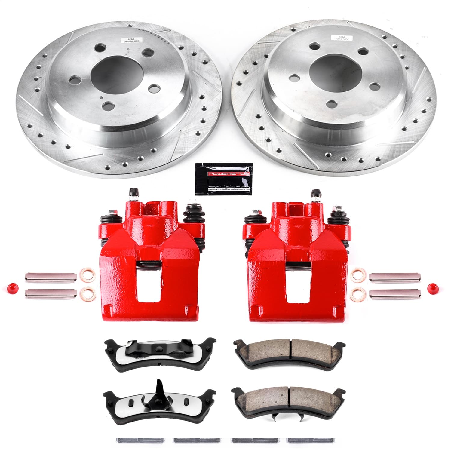 Power Stop - KC1858-36 - Rear - Disc Brake Pad/Caliper and Rotor Kit image 1