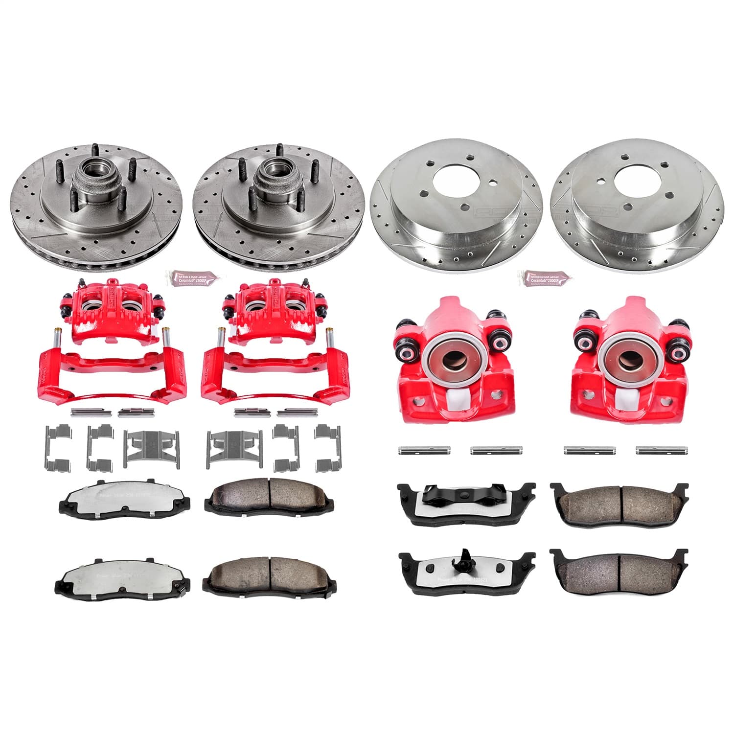 Power Stop - KC1919-36 - Front and Rear - Disc Brake Pad/Caliper and Rotor Kit image 1
