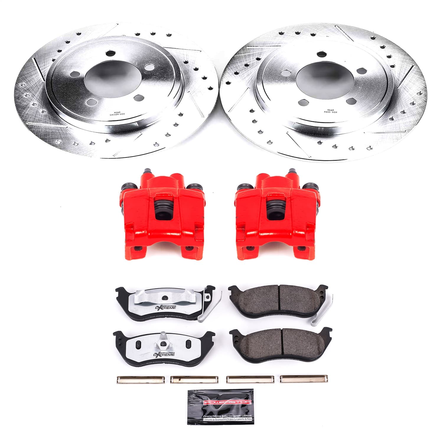 Power Stop - KC1929-36 - Rear - Disc Brake Pad/Caliper and Rotor Kit image 1