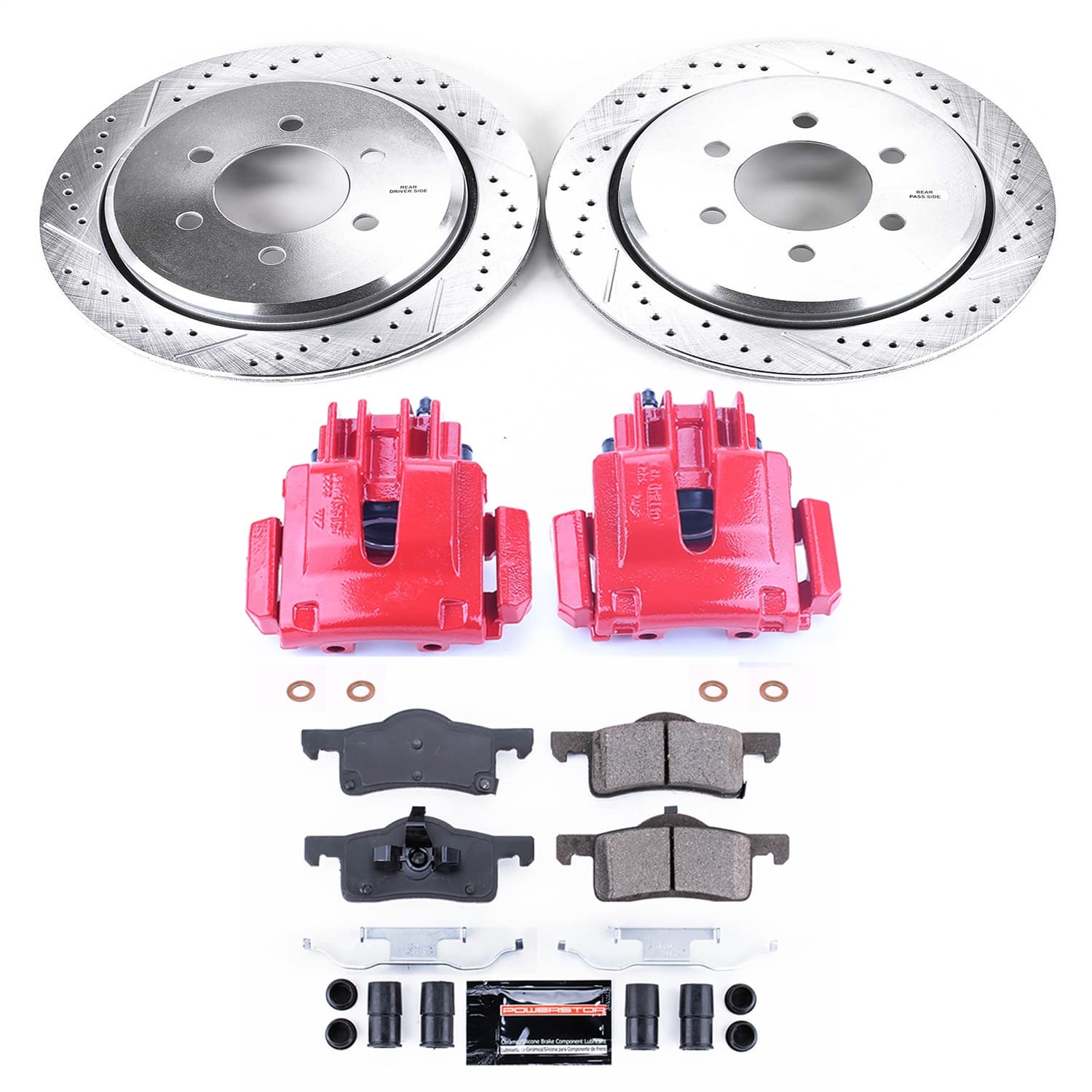 Power Stop - KC1935 - Rear - Disc Brake Pad/Caliper and Rotor Kit image 1