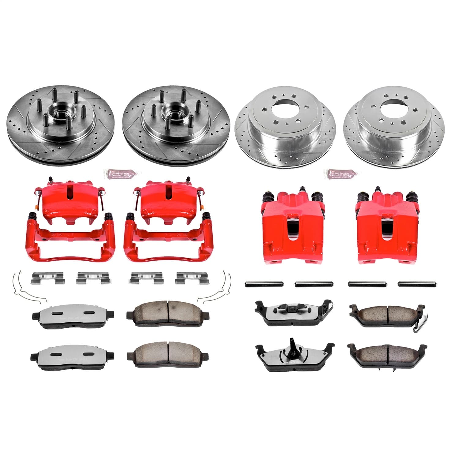 Power Stop - KC1940A-36 - Front and Rear - Disc Brake Pad/Caliper and Rotor Kit image 1