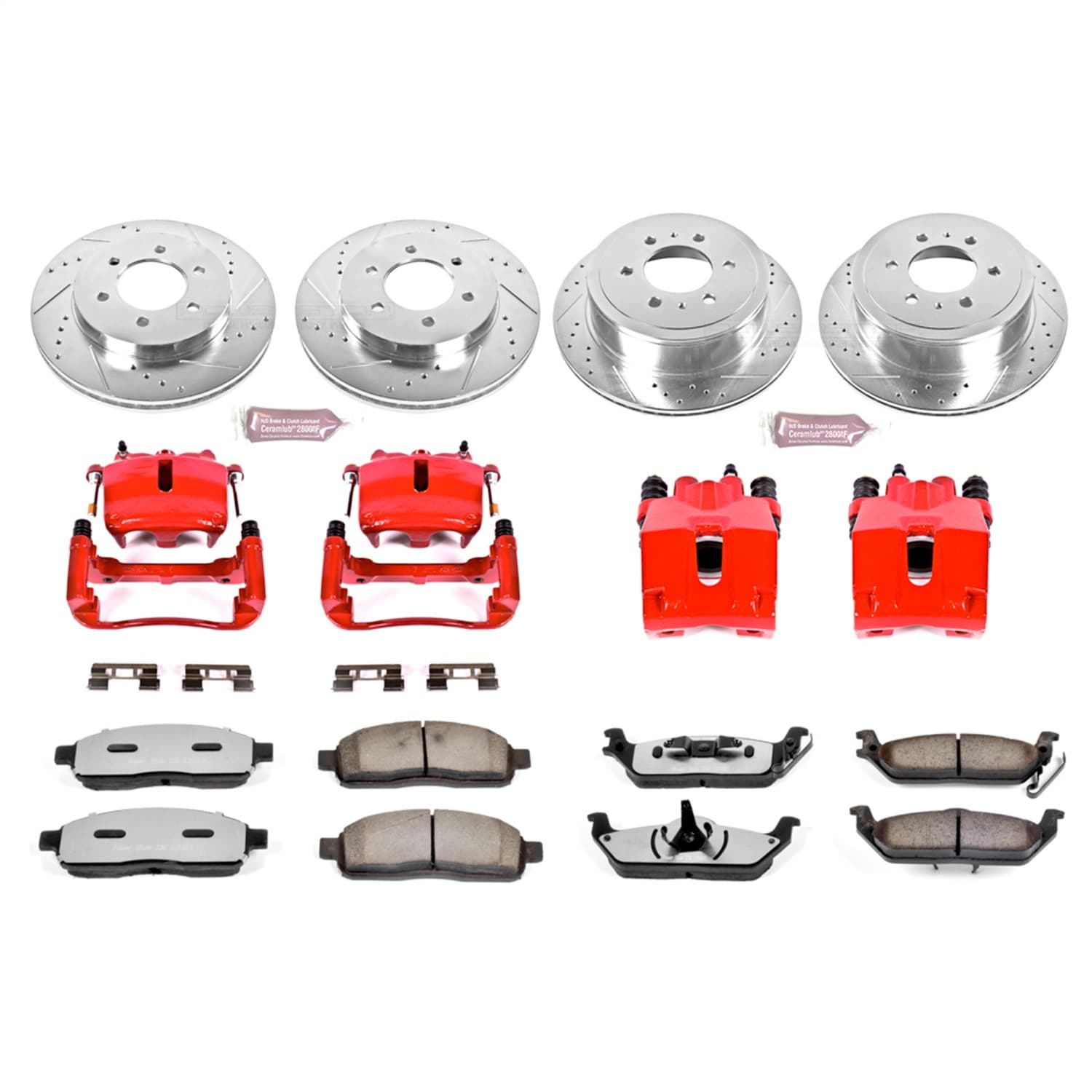 Power Stop - KC1944A-36 - Front and Rear - Disc Brake Pad/Caliper and Rotor Kit image 1