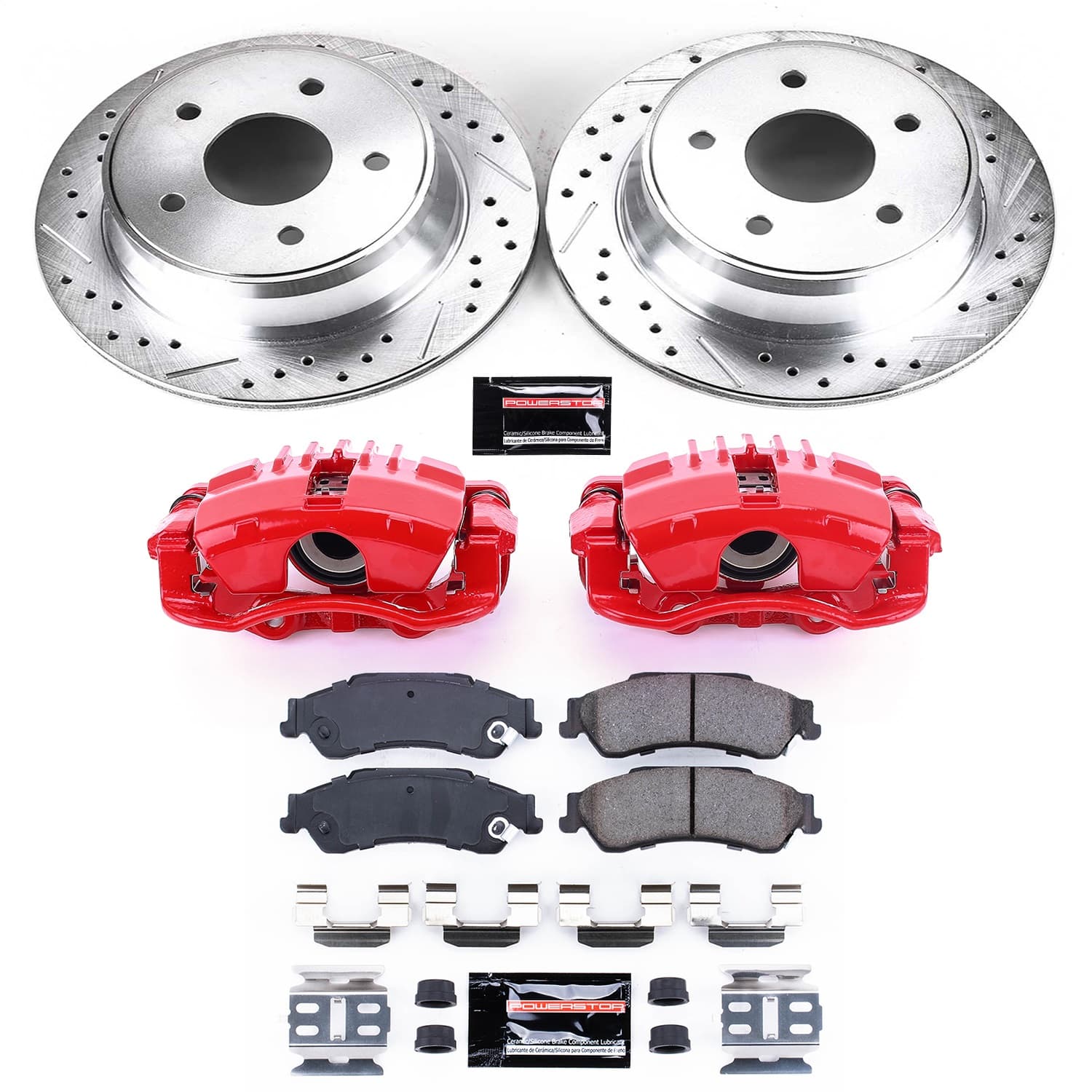 Power Stop - KC2003 - Rear - Disc Brake Pad/Caliper and Rotor Kit image 1