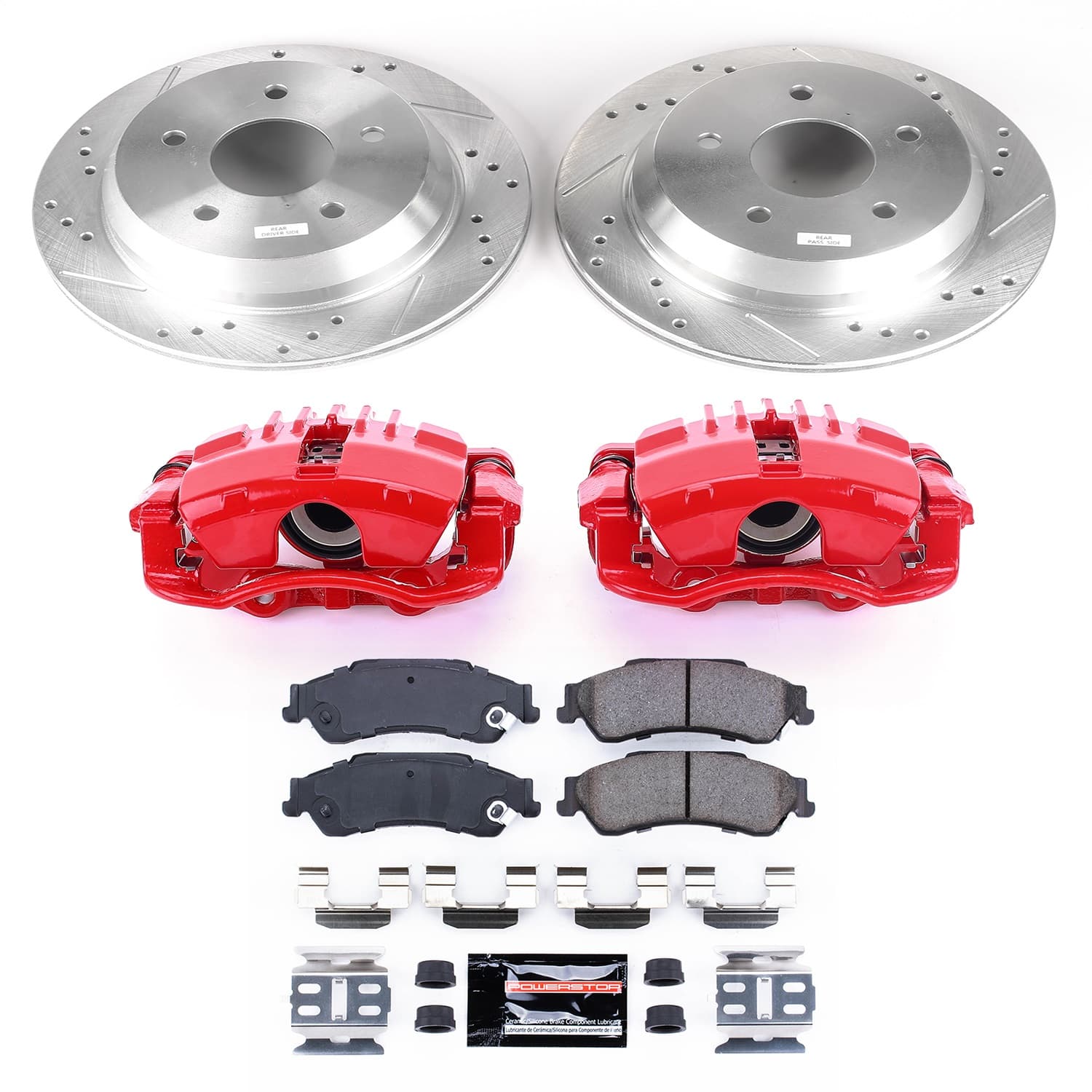 Power Stop - KC2008 - Rear - Disc Brake Pad/Caliper and Rotor Kit image 1
