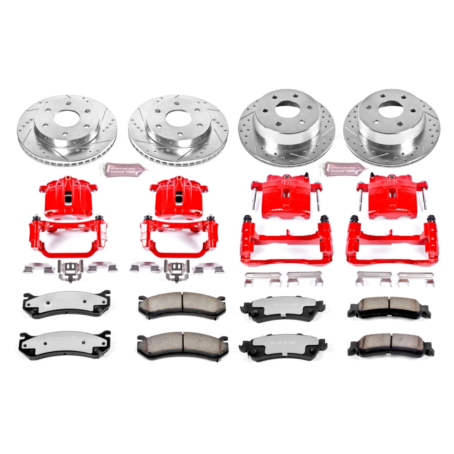 Power Stop - KC2010A-36 - Front and Rear - Disc Brake Pad/Caliper and Rotor Kit image 1