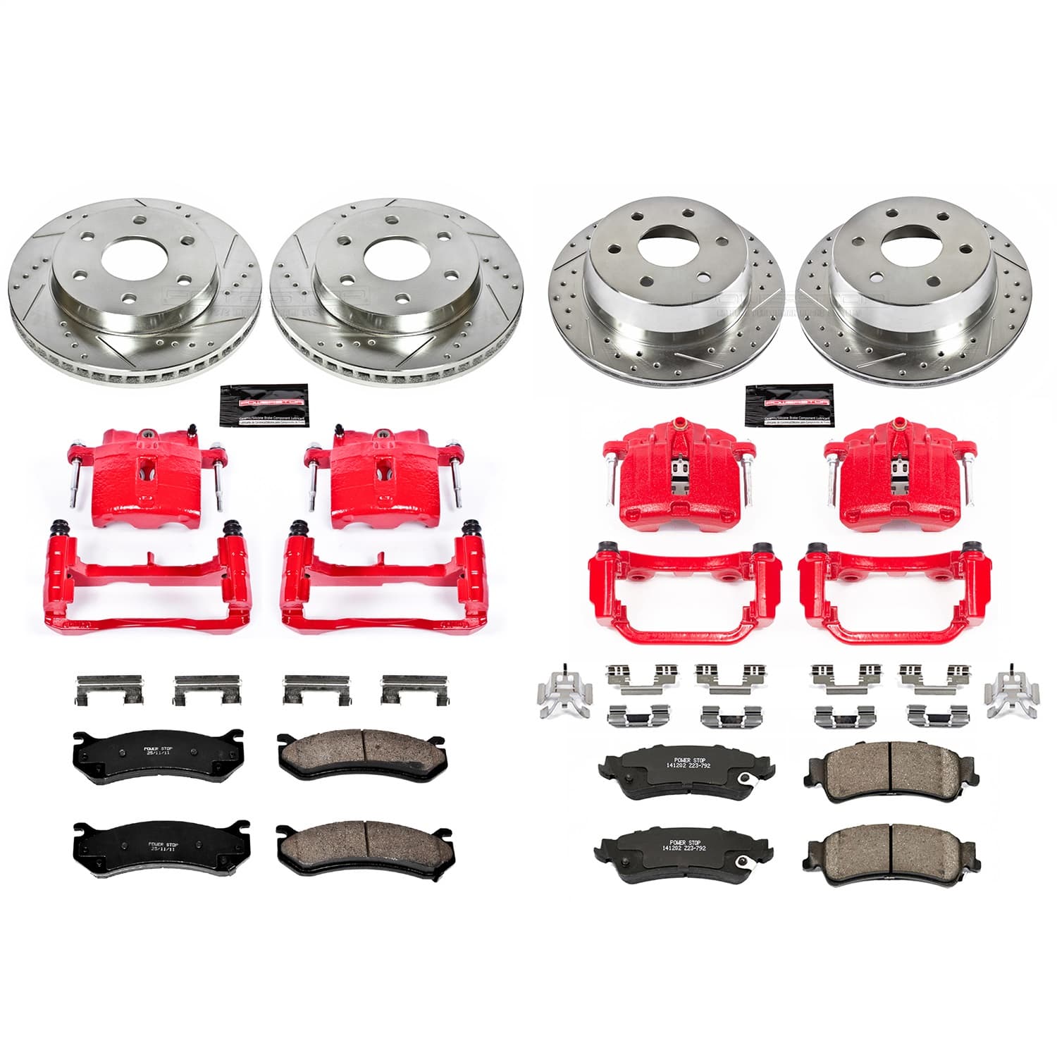 Power Stop - KC2010A - Front and Rear - Disc Brake Pad/Caliper and Rotor Kit image 1