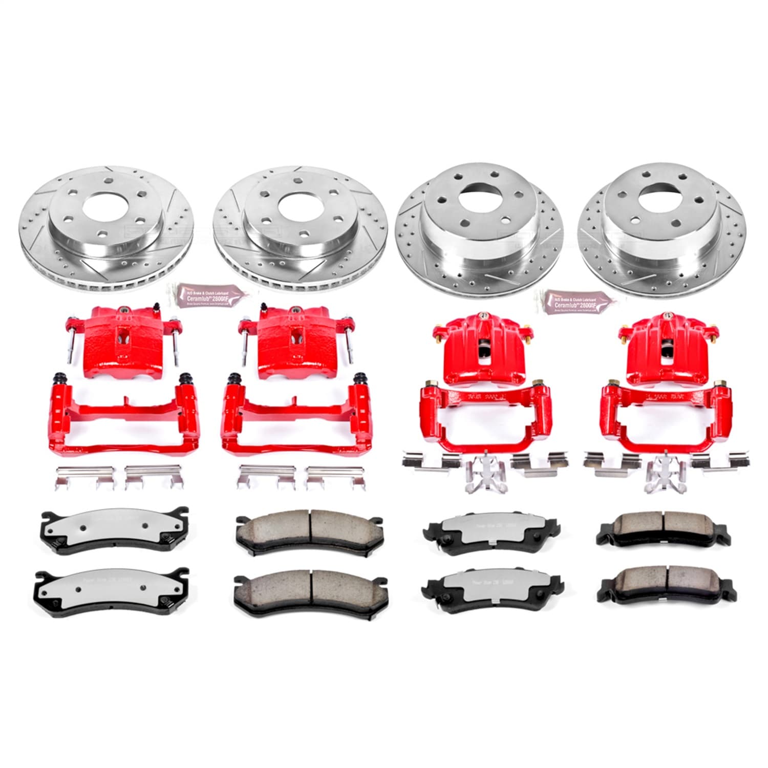 Power Stop - KC2010B-36 - Front and Rear - Disc Brake Pad/Caliper and Rotor Kit image 1
