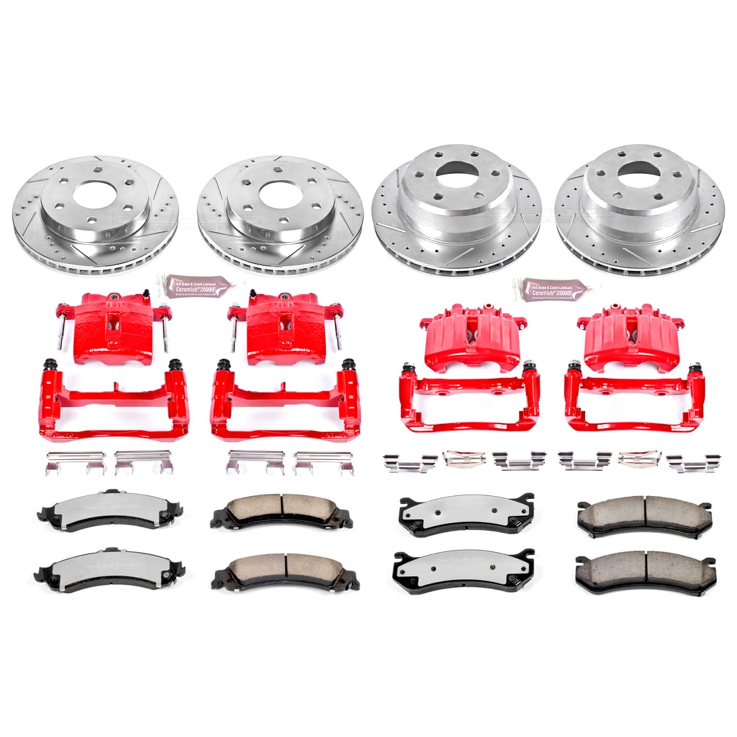 Power Stop - KC2015-36 - Front and Rear - Disc Brake Pad/Caliper and Rotor Kit image 1