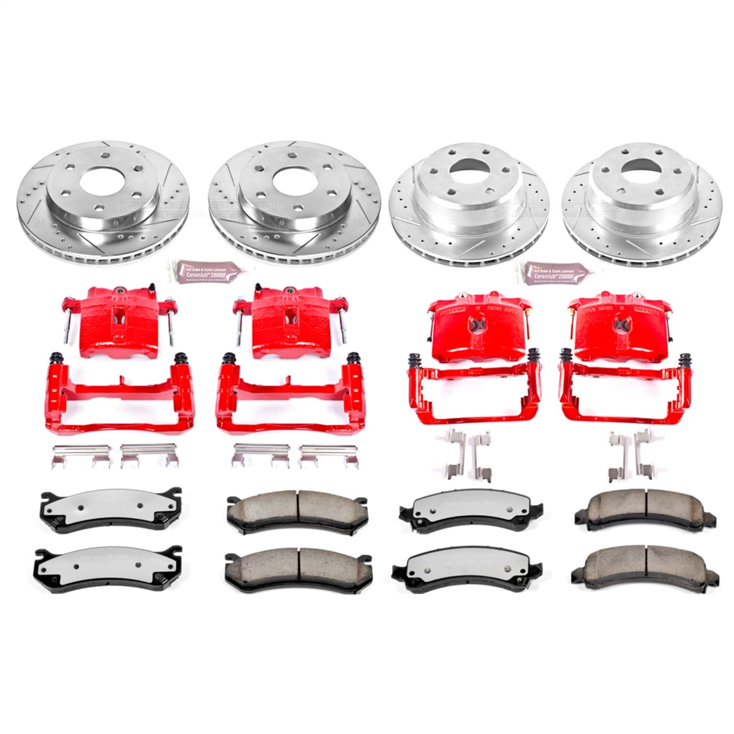Power Stop - KC2016-36 - Front and Rear - Disc Brake Pad/Caliper and Rotor Kit image 1