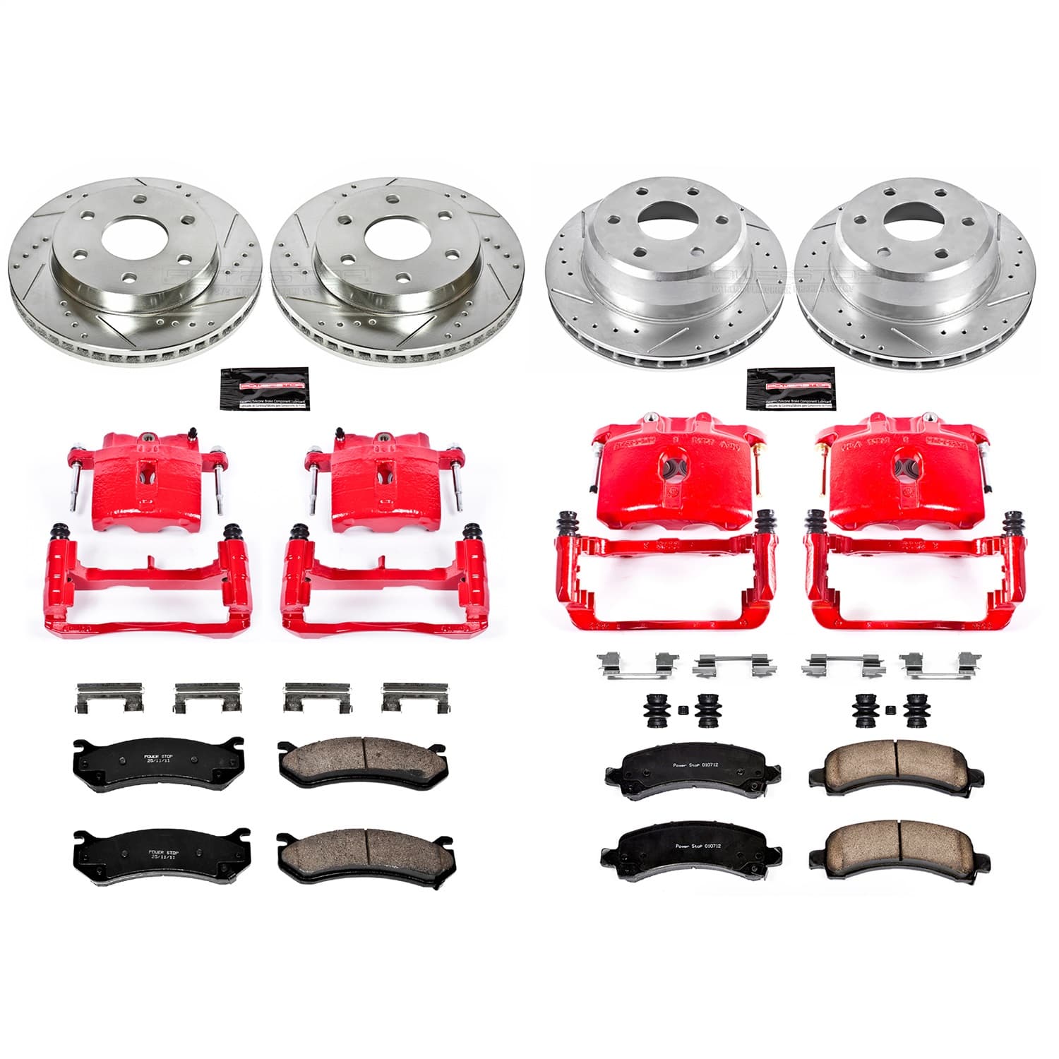 Power Stop - KC2016 - Front and Rear - Disc Brake Pad/Caliper and Rotor Kit image 1