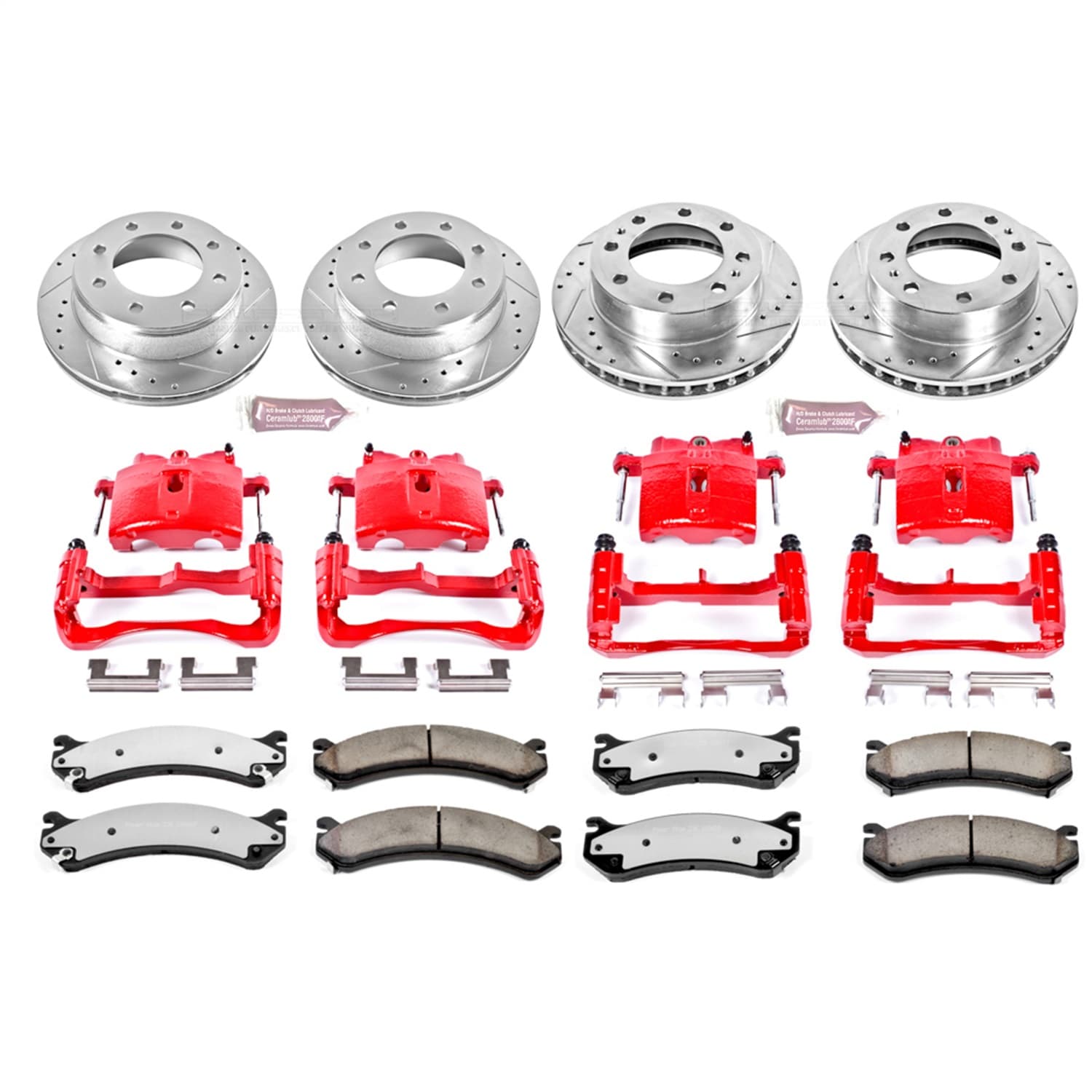 Power Stop - KC2023A-36 - Front and Rear - Disc Brake Pad/Caliper and Rotor Kit image 1