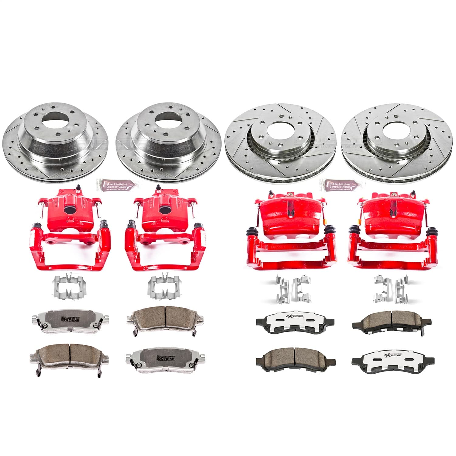 Power Stop - KC2060-26 - Front and Rear - Disc Brake Pad/Caliper and Rotor Kit image 1