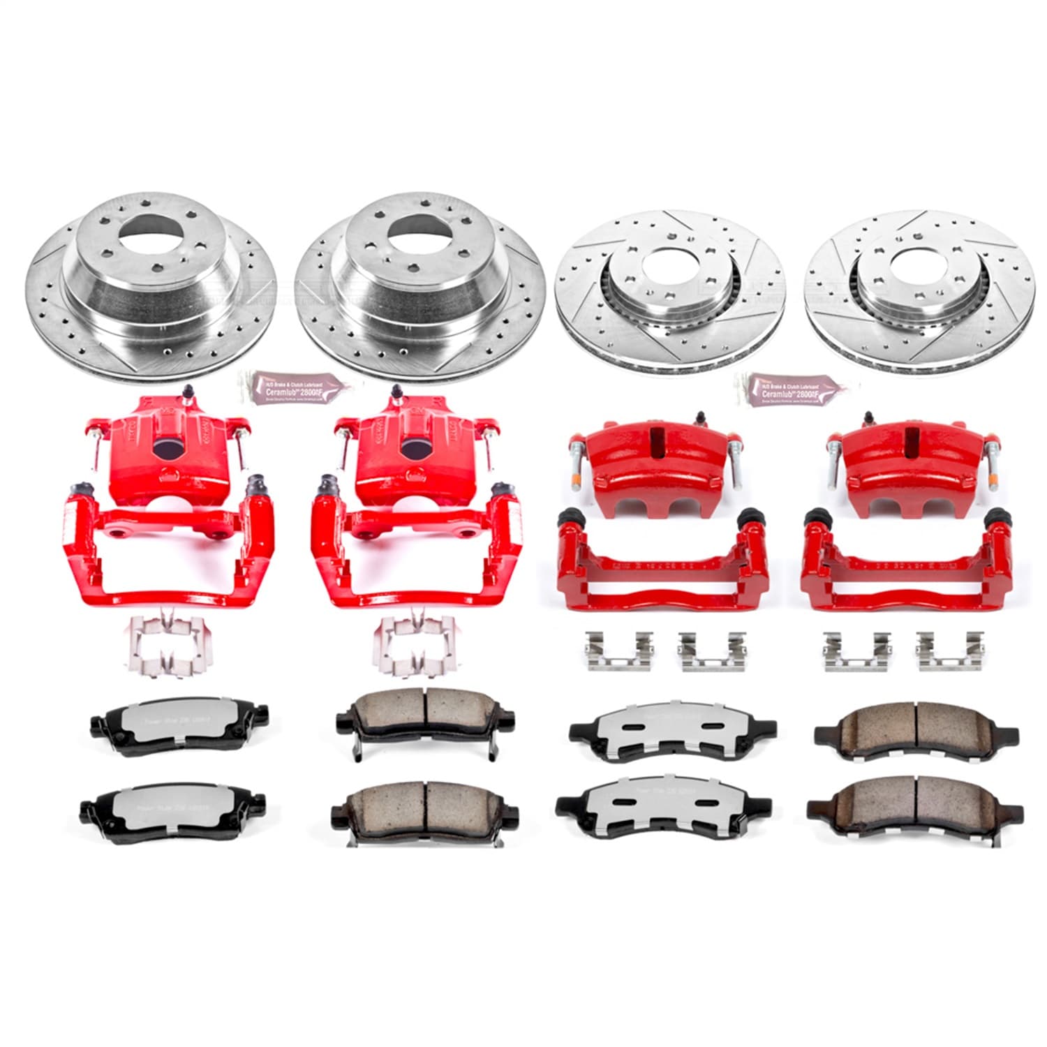 Power Stop - KC2060-36 - Front and Rear - Disc Brake Pad/Caliper and Rotor Kit image 1
