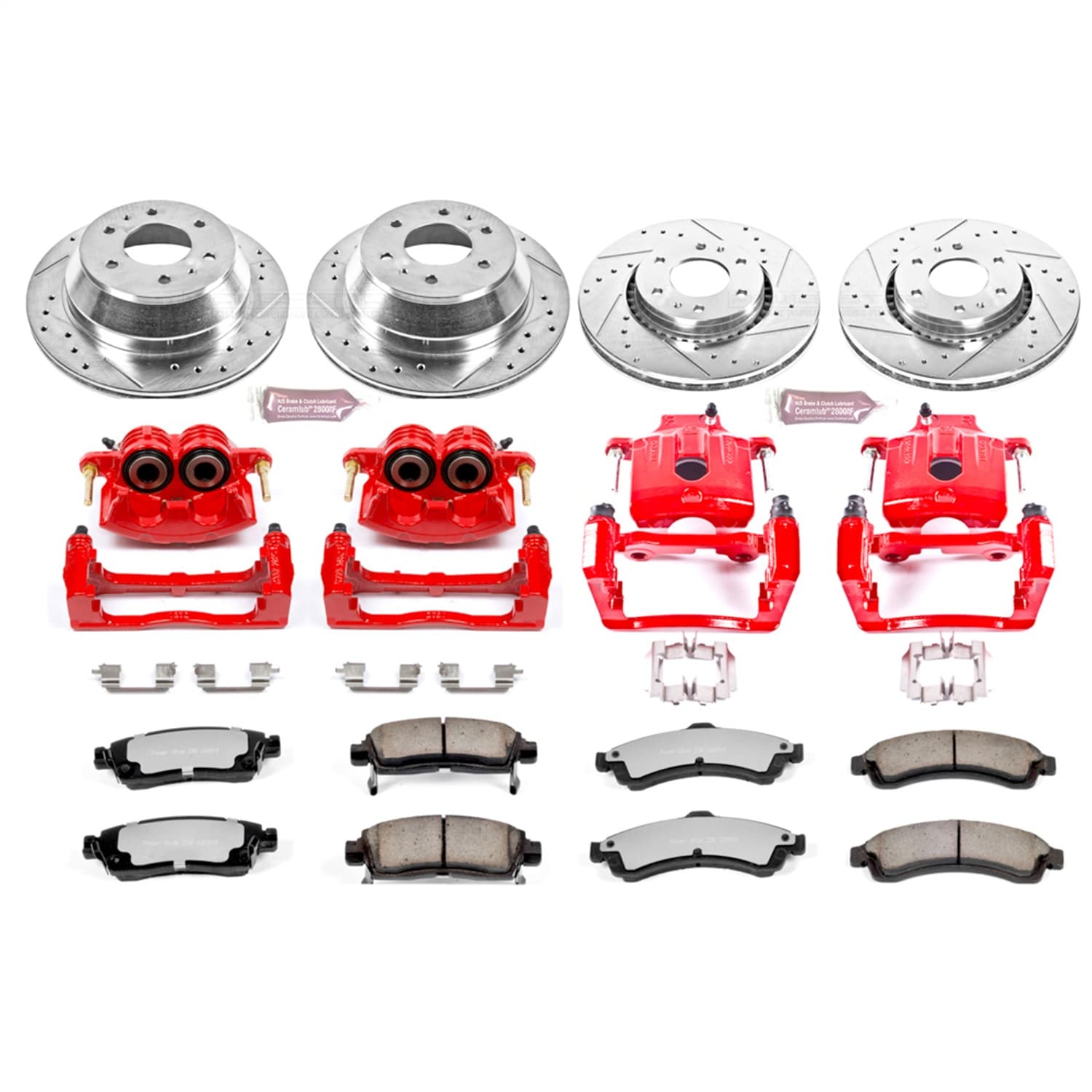 Power Stop - KC2062-36 - Front and Rear - Disc Brake Pad/Caliper and Rotor Kit image 1