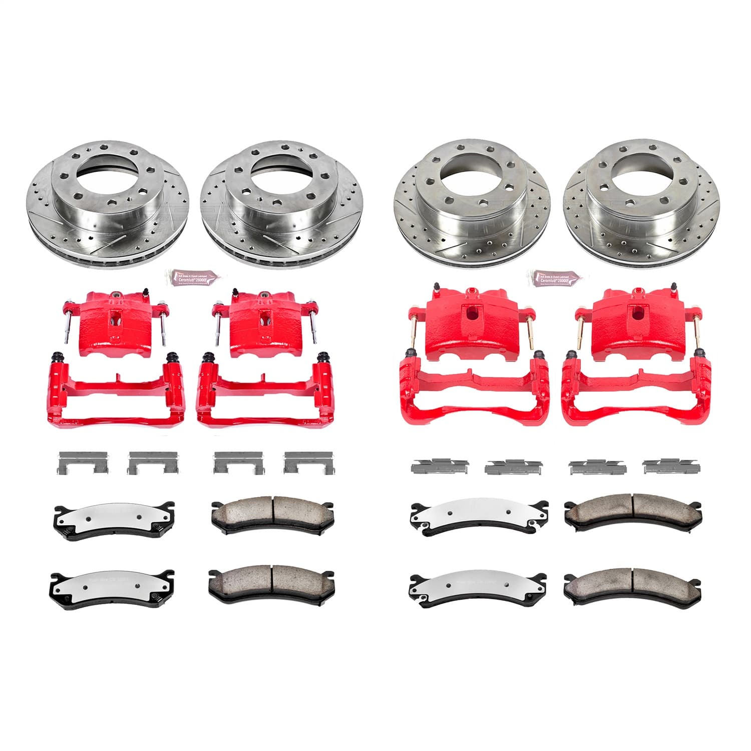 Power Stop - KC2073-36 - Front and Rear - Disc Brake Pad/Caliper and Rotor Kit image 1