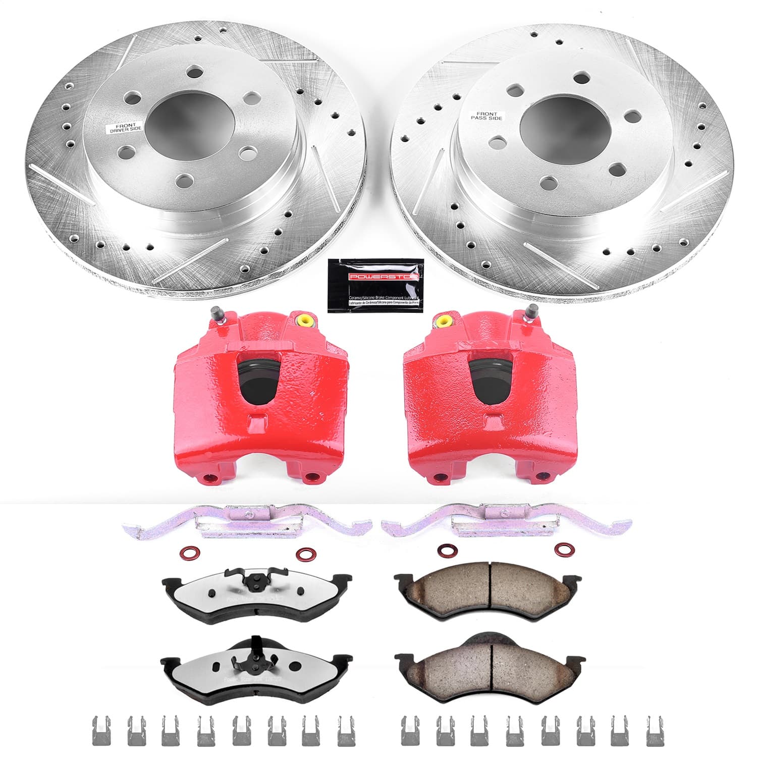 Power Stop - KC2139-36 - Front - Disc Brake Pad/Caliper and Rotor Kit image 1
