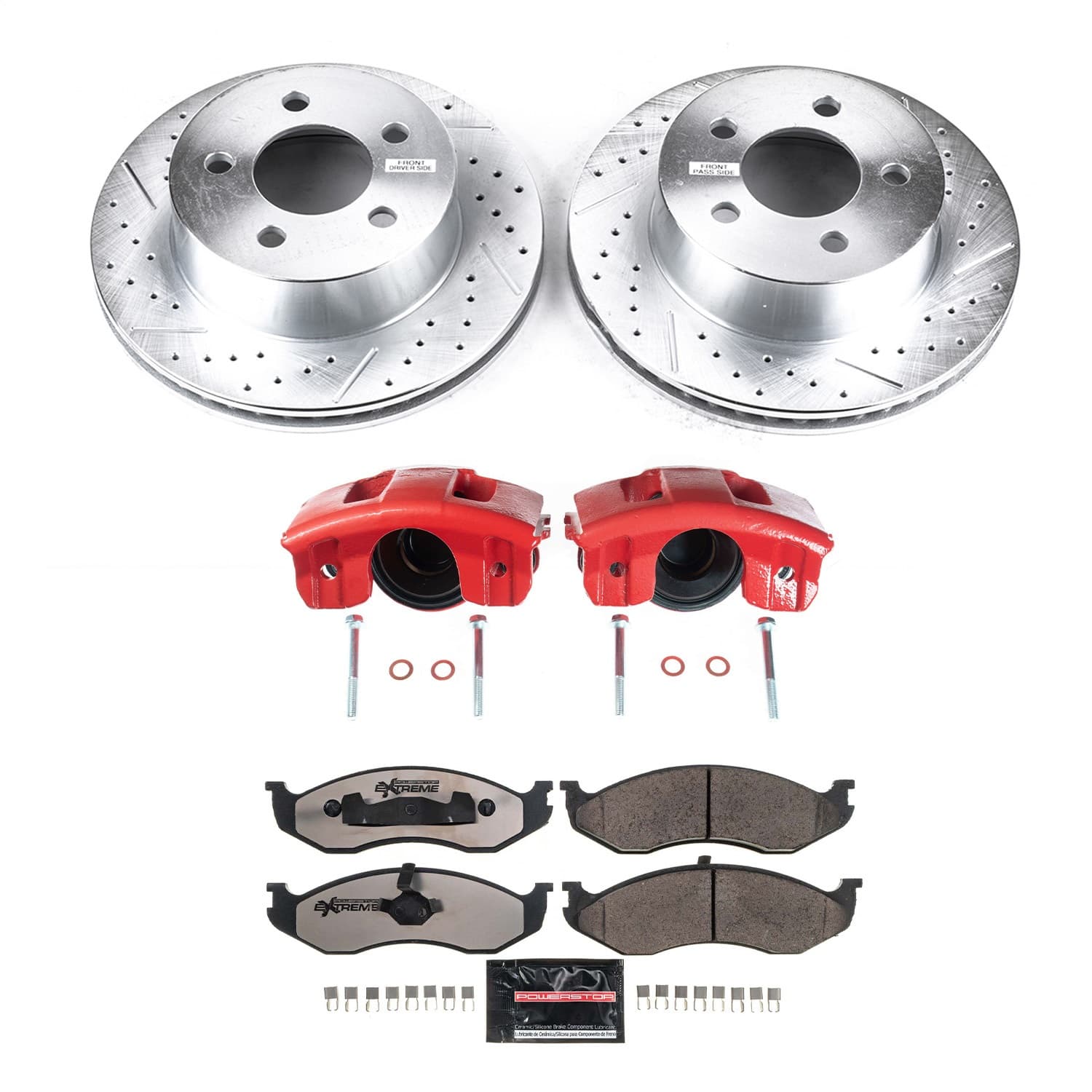 Power Stop - KC2152-36 - Front - Disc Brake Pad/Caliper and Rotor Kit image 1