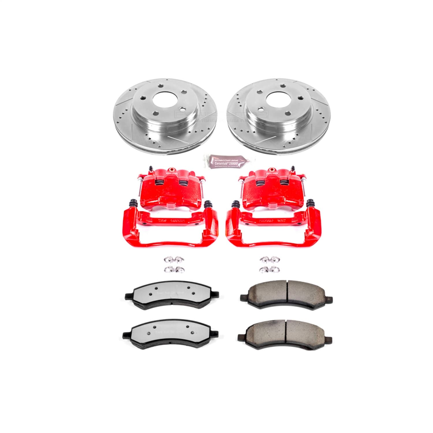 Power Stop - KC2163-36 - Front - Disc Brake Pad/Caliper and Rotor Kit image 1