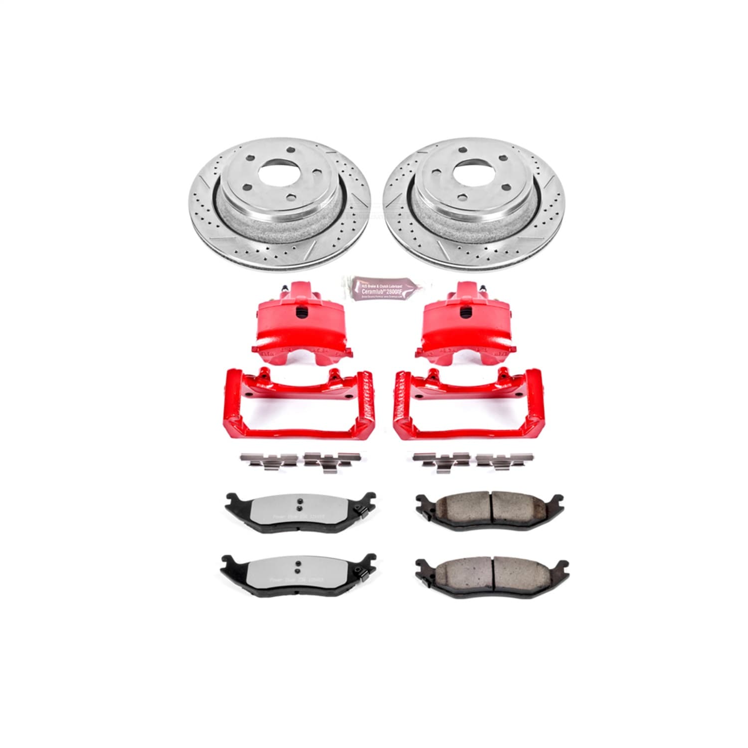 Power Stop - KC2172-36 - Rear - Disc Brake Pad/Caliper and Rotor Kit image 1