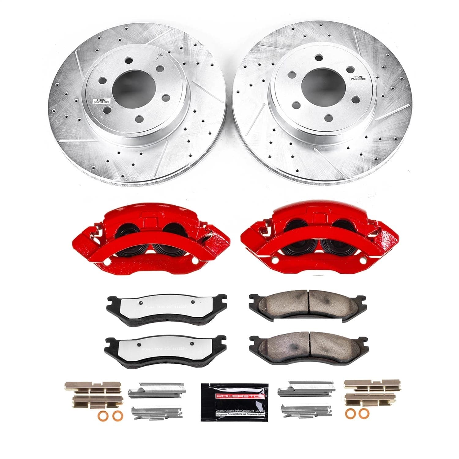 Power Stop - KC2178-36 - Front - Disc Brake Pad/Caliper and Rotor Kit image 1
