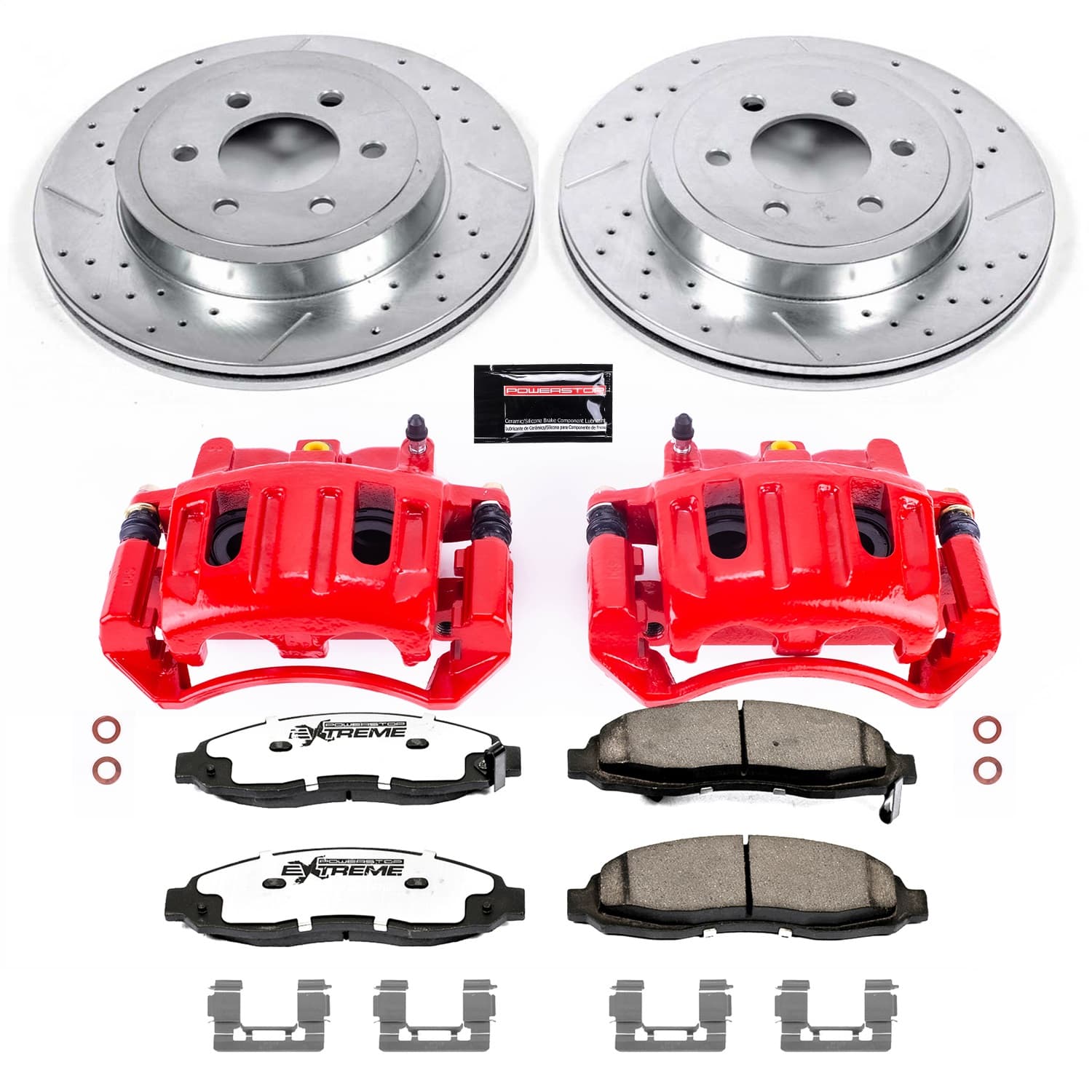 Power Stop - KC2187-36 - Front - Disc Brake Pad/Caliper and Rotor Kit image 1