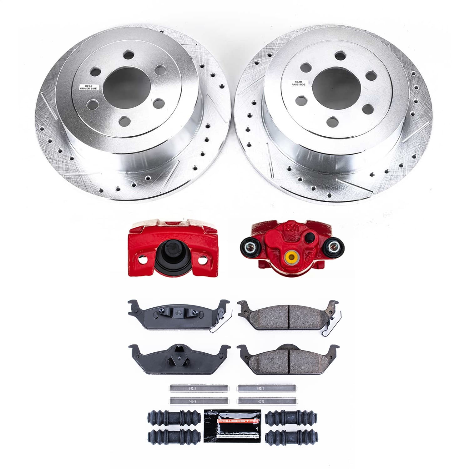 Power Stop - KC2192 - Rear - Disc Brake Pad/Caliper and Rotor Kit image 1