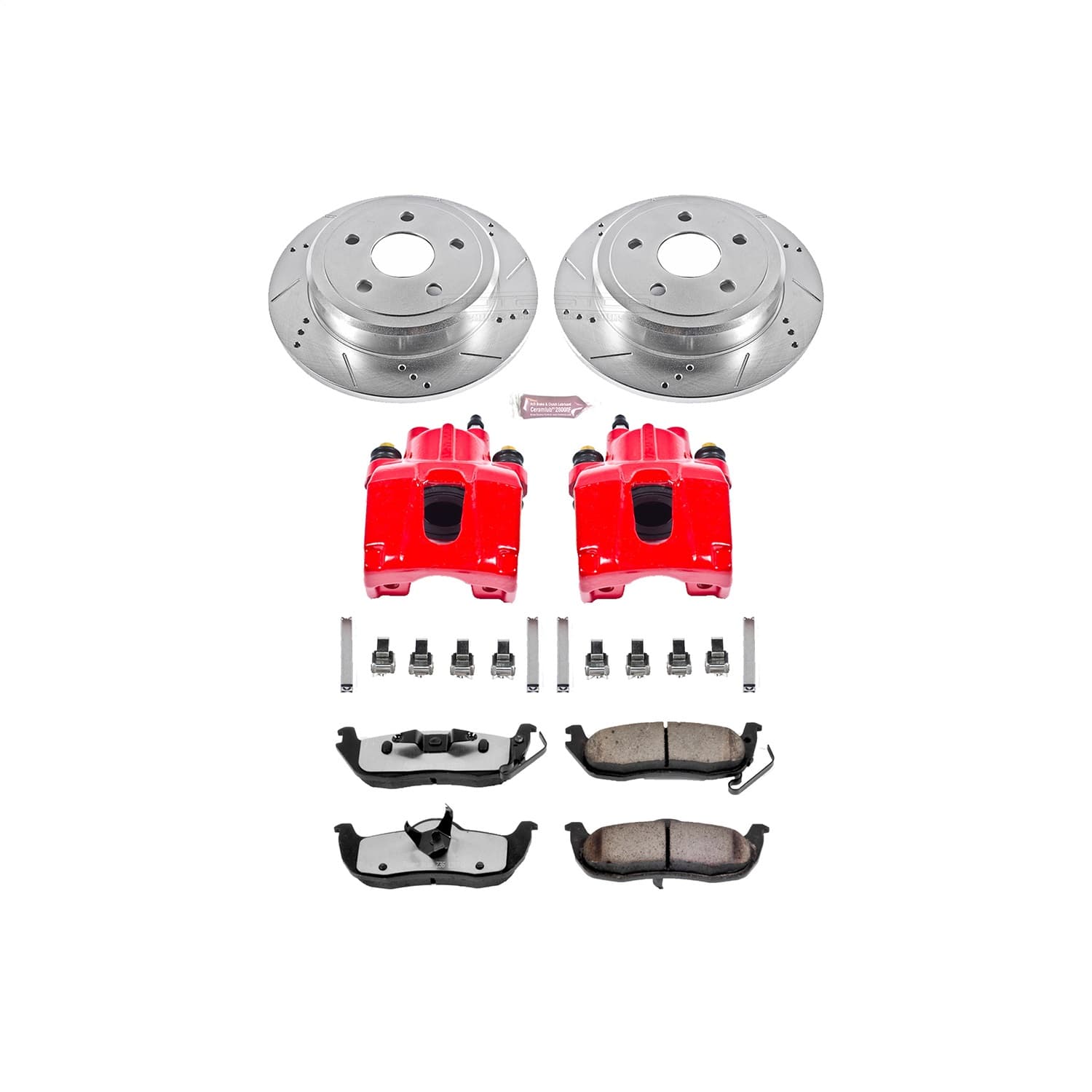 Power Stop - KC2221-36 - Rear - Disc Brake Pad/Caliper and Rotor Kit image 1