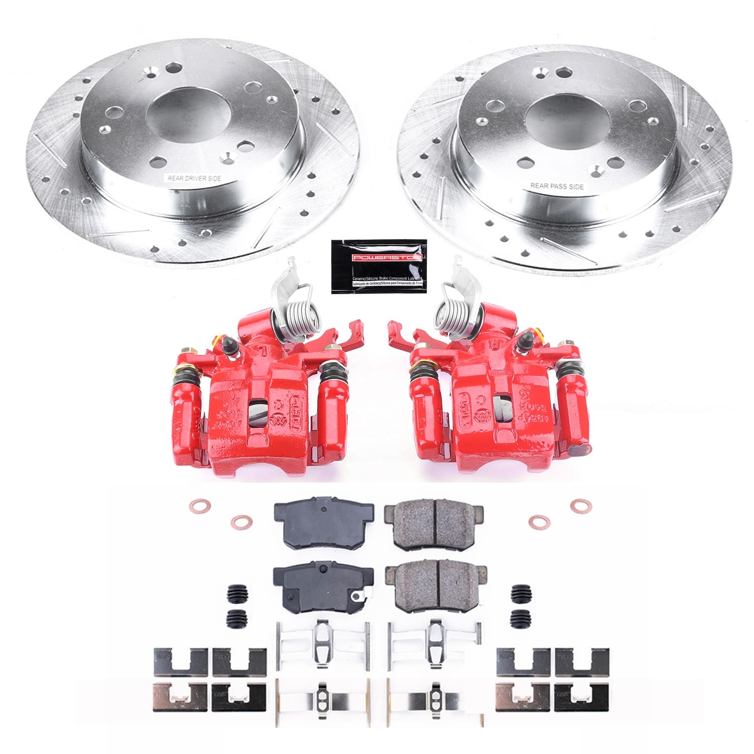 Power Stop - KC2270D - Rear - Disc Brake Pad/Caliper and Rotor Kit image 1