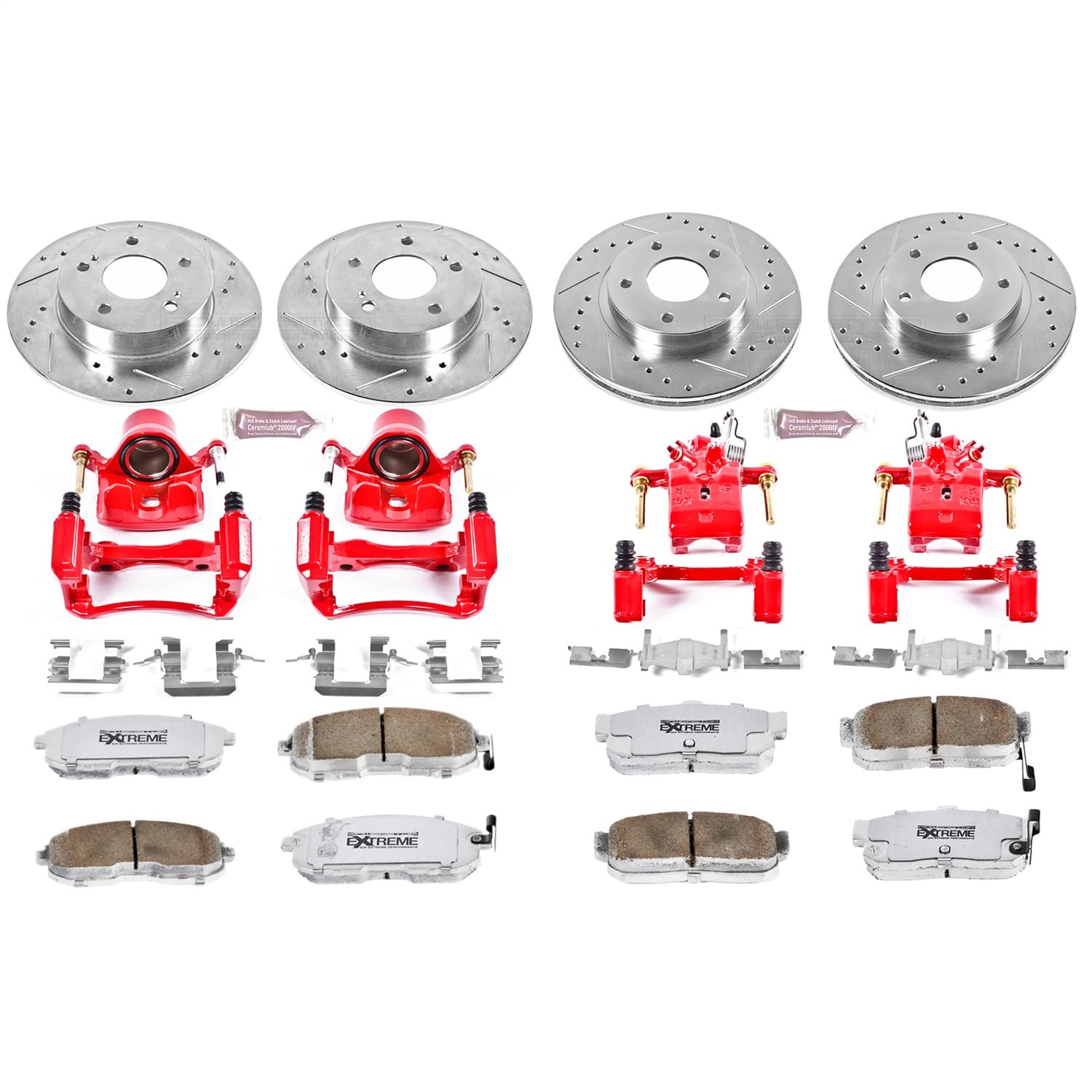 Power Stop - KC2281-26 - Front and Rear - Disc Brake Pad/Caliper and Rotor Kit image 1