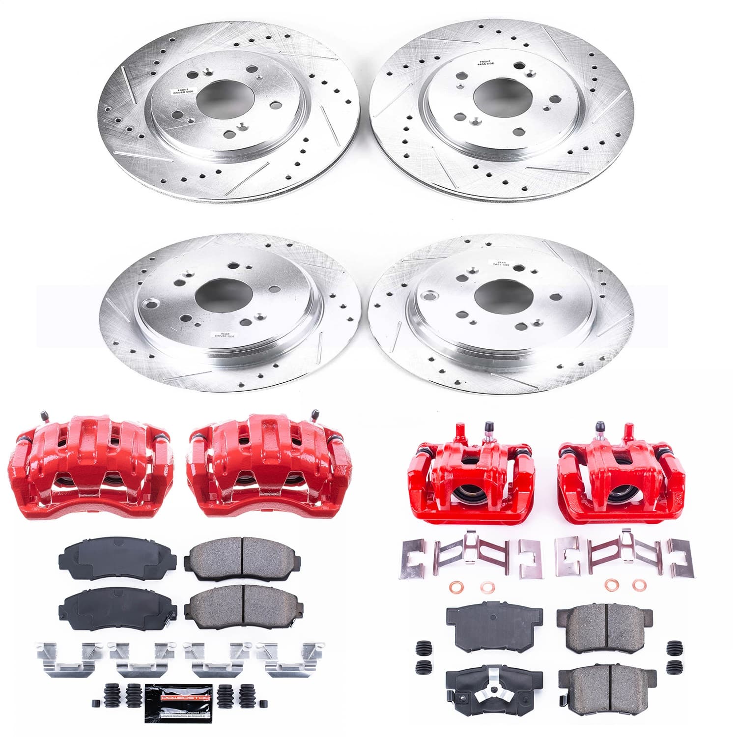 Power Stop - KC229 - Front and Rear - Disc Brake Pad/Caliper and Rotor Kit image 1