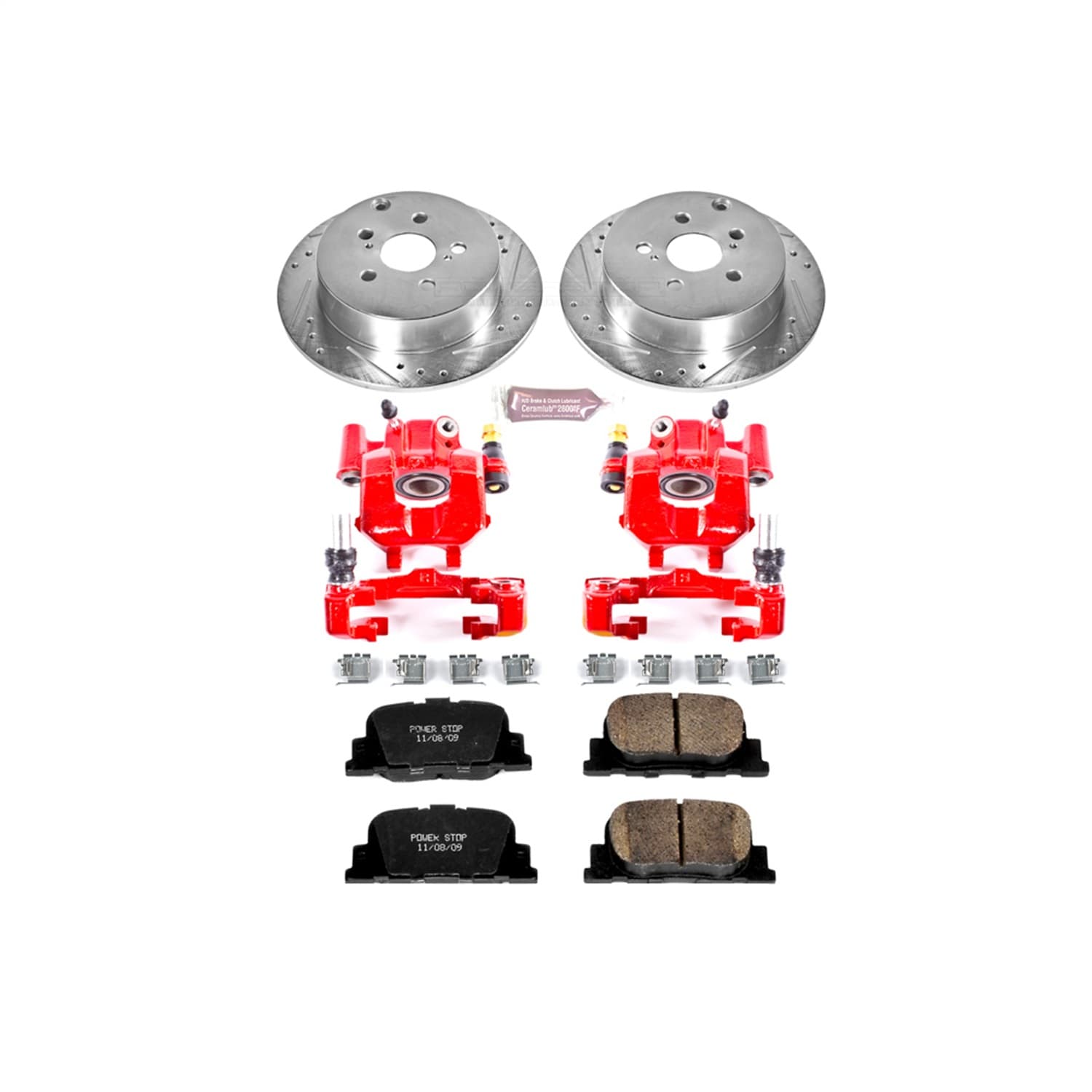 Power Stop - KC2319 - Rear - Disc Brake Pad/Caliper and Rotor Kit image 1