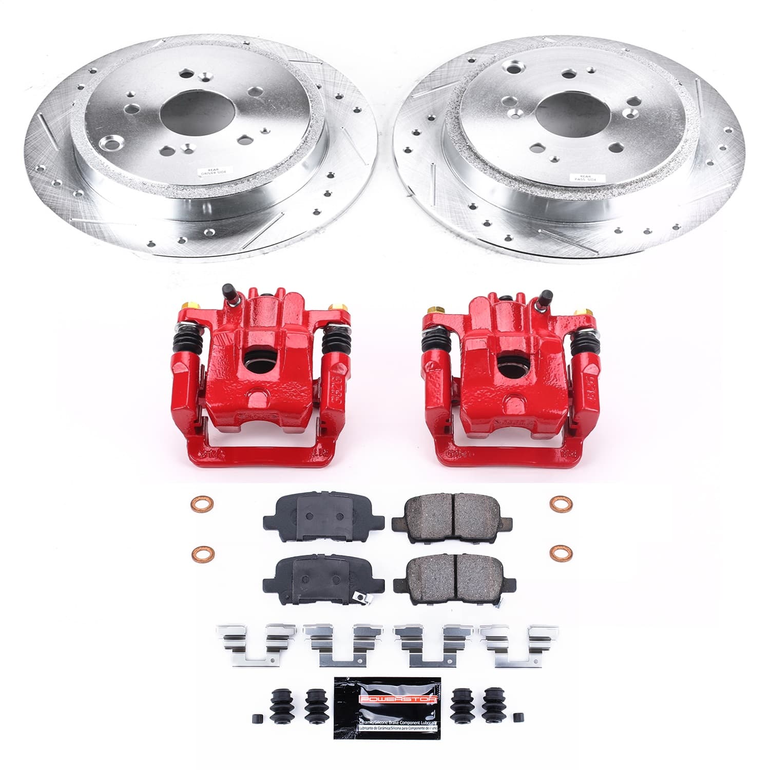 Power Stop - KC2382 - Rear - Disc Brake Pad/Caliper and Rotor Kit image 1