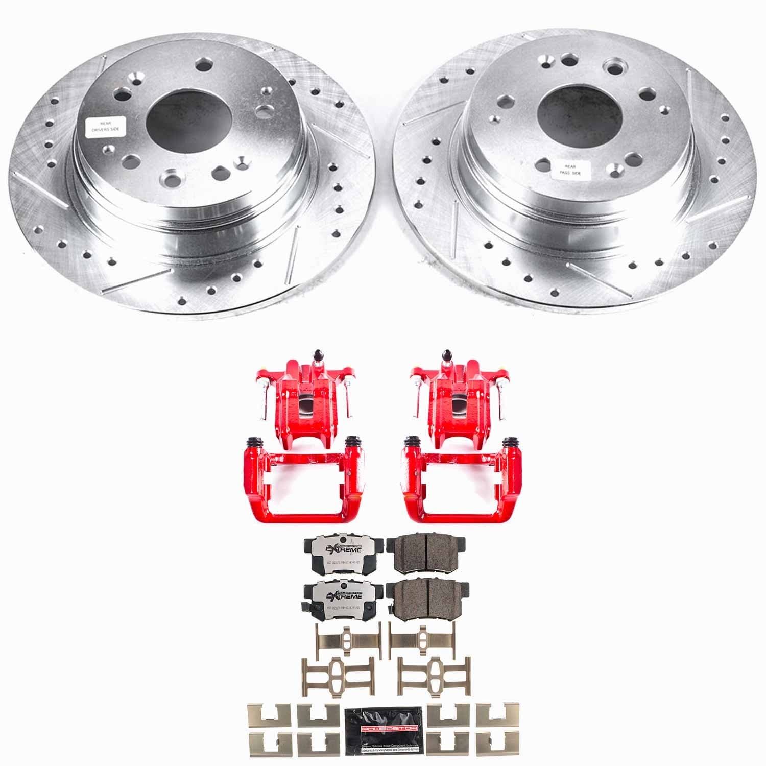 Power Stop - KC2383-26 - Rear - Disc Brake Pad/Caliper and Rotor Kit image 1