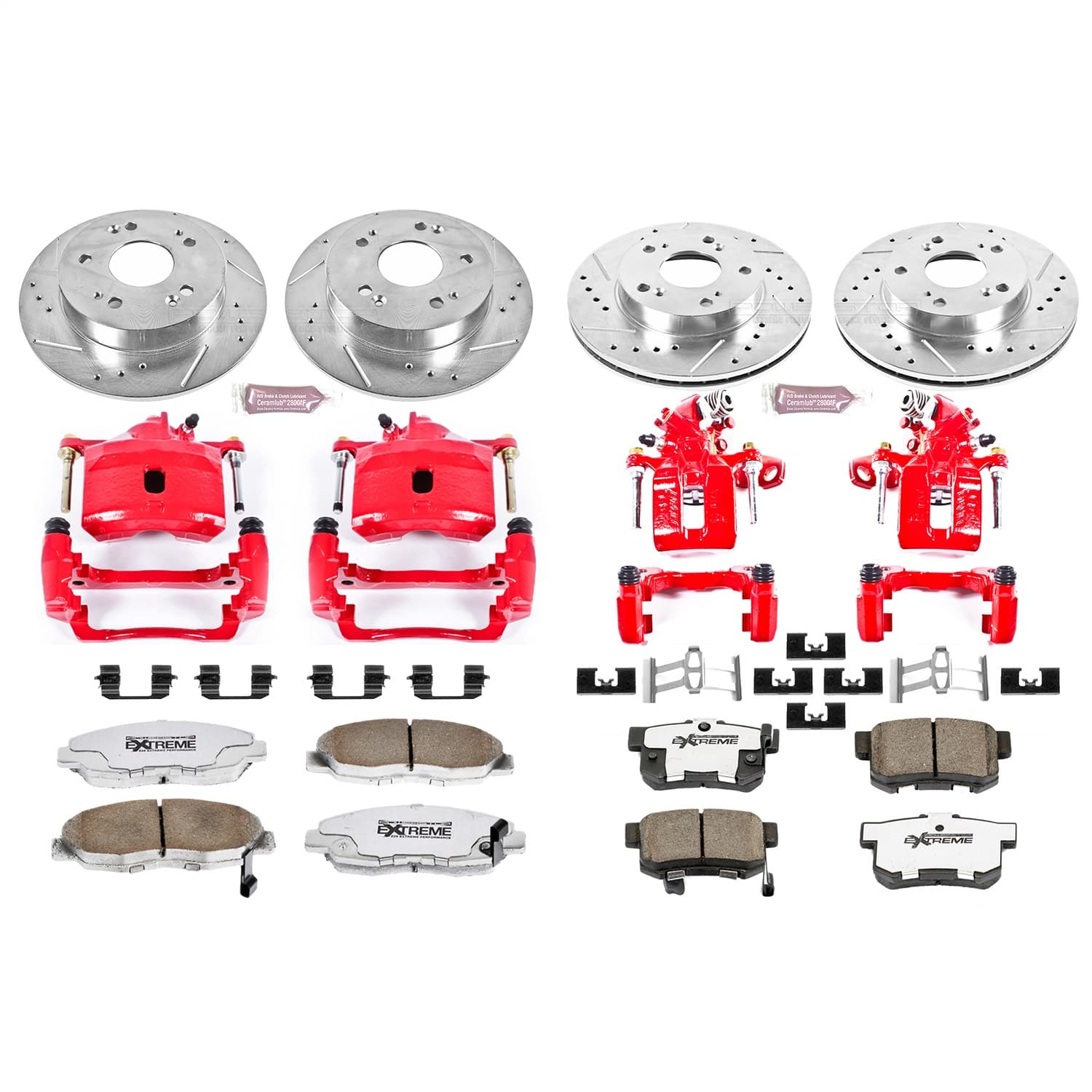 Power Stop - KC2385-26 - Front and Rear - Disc Brake Pad/Caliper and Rotor Kit image 1