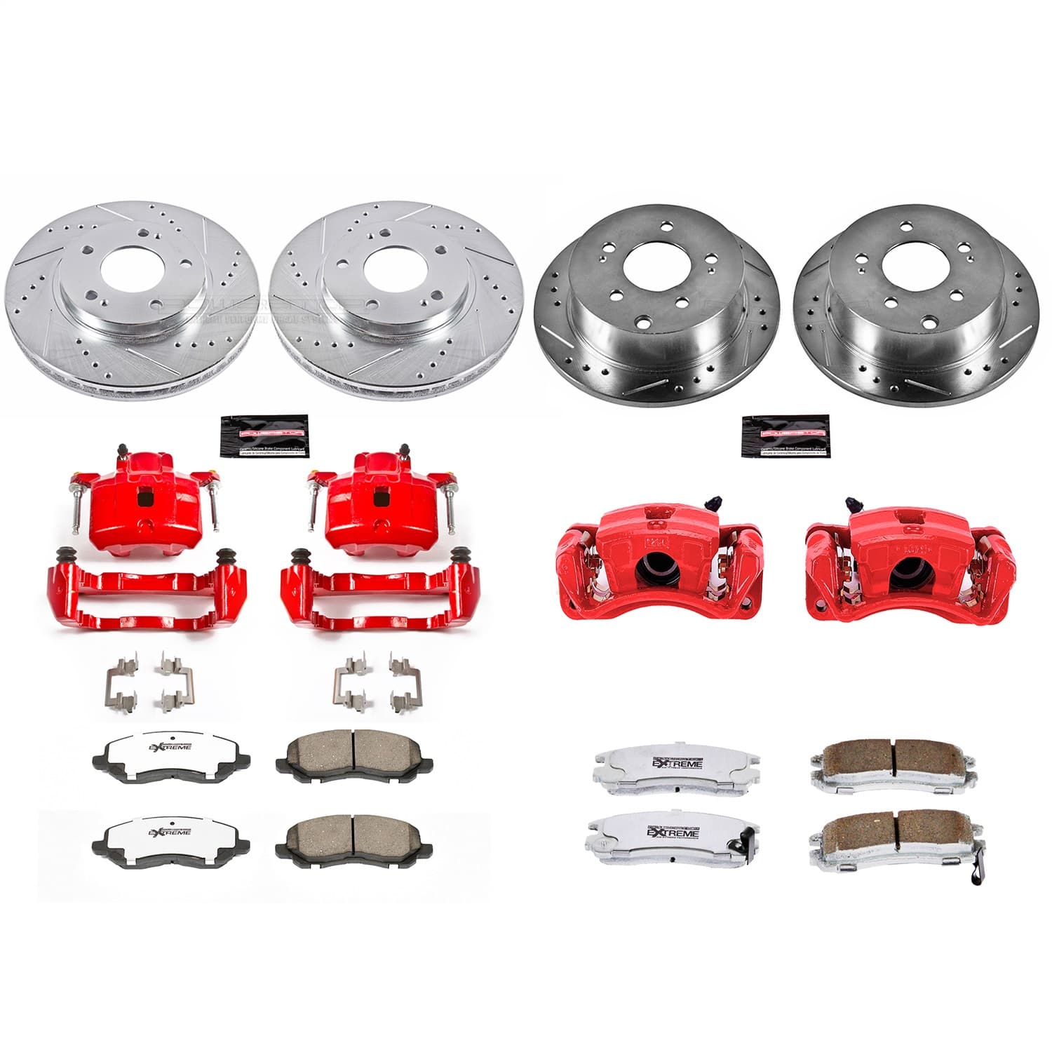 Power Stop - KC2395-26 - Front and Rear - Disc Brake Pad/Caliper and Rotor Kit image 1