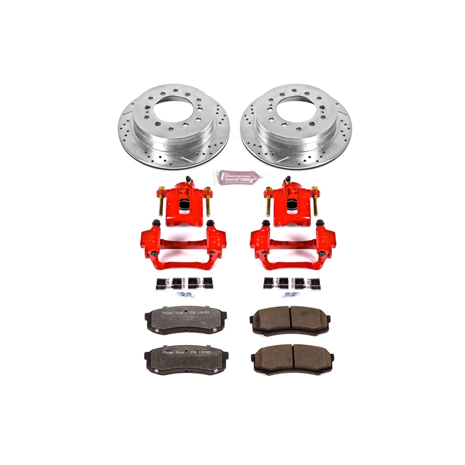 Power Stop - KC2405-36 - Rear - Disc Brake Pad/Caliper and Rotor Kit image 1