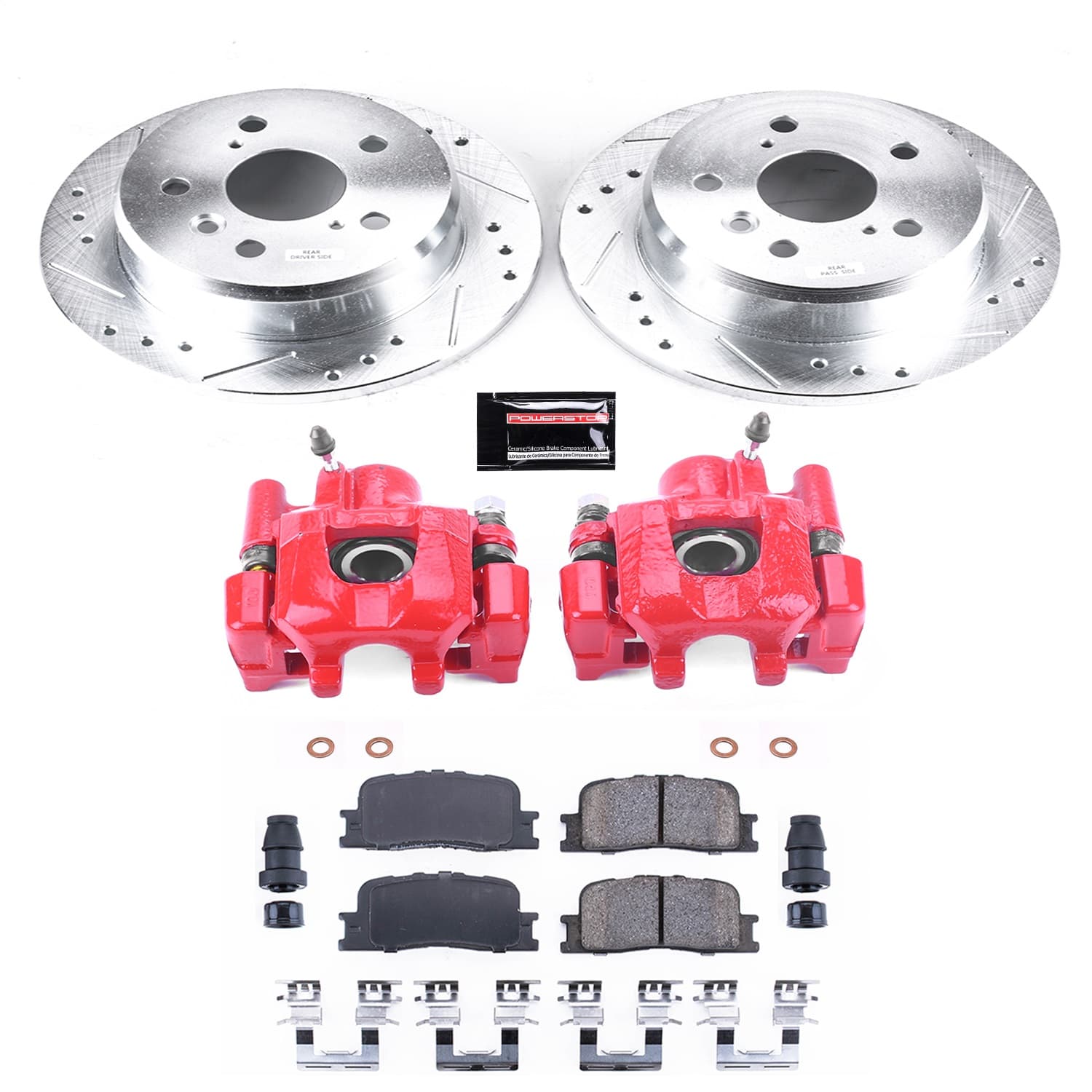 Power Stop - KC2418 - Rear - Disc Brake Pad/Caliper and Rotor Kit image 1