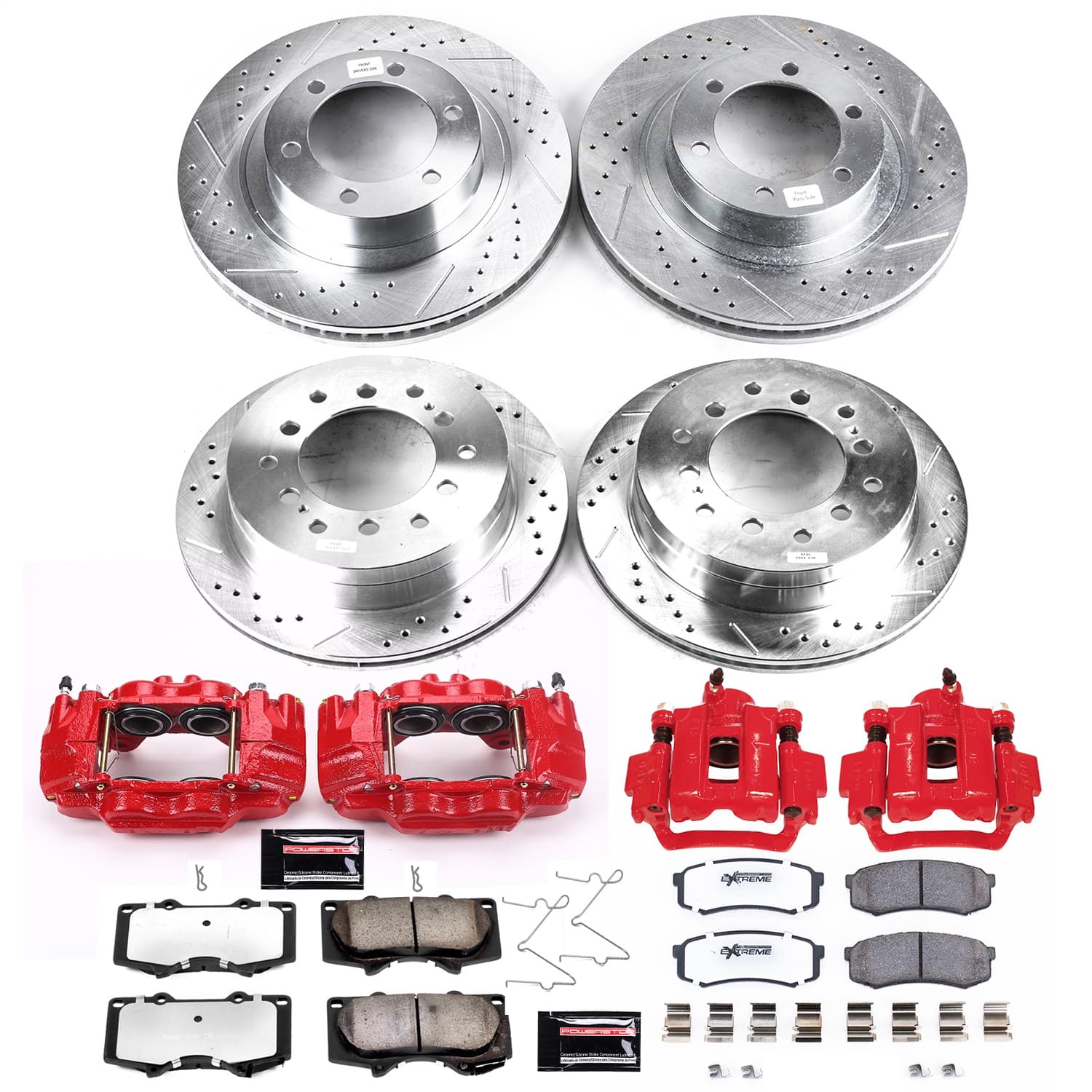 Power Stop - KC2422A-36 - Front and Rear - Disc Brake Pad/Caliper and Rotor Kit image 1