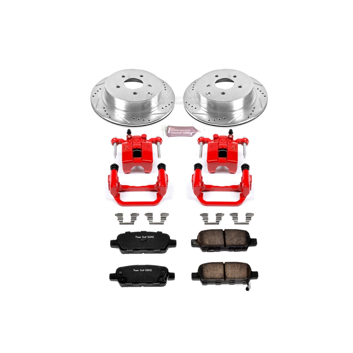 Power Stop - KC2427 - Rear - Disc Brake Pad/Caliper and Rotor Kit image 1