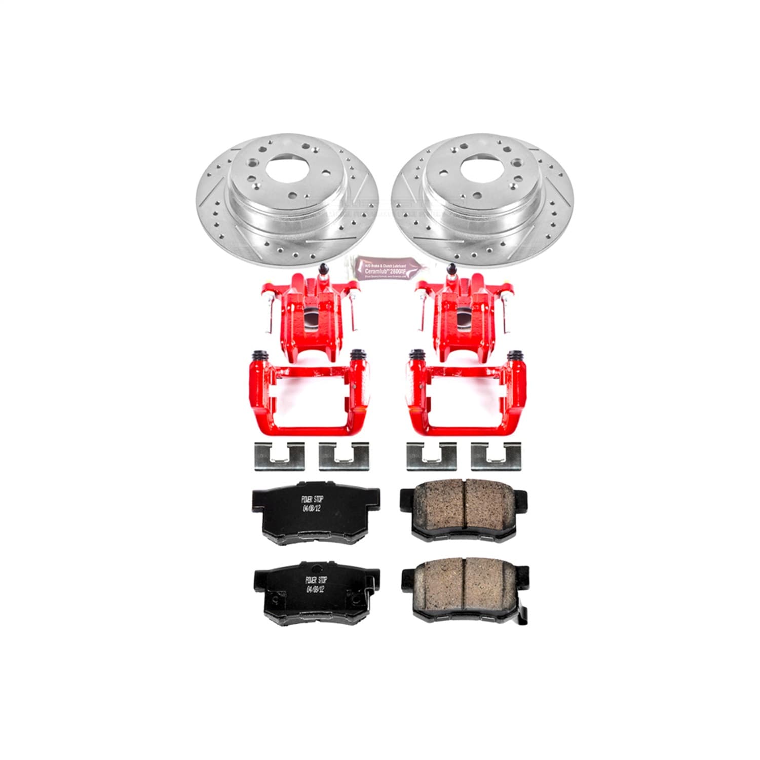 Power Stop - KC2434 - Rear - Disc Brake Pad/Caliper and Rotor Kit image 1