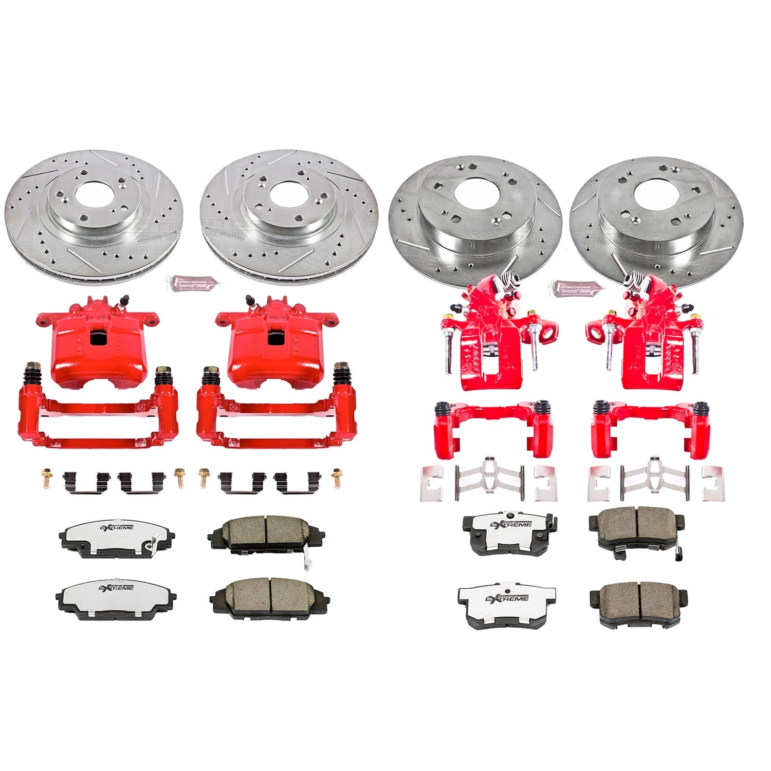 Power Stop - KC2440-26 - Front and Rear - Disc Brake Pad/Caliper and Rotor Kit image 1