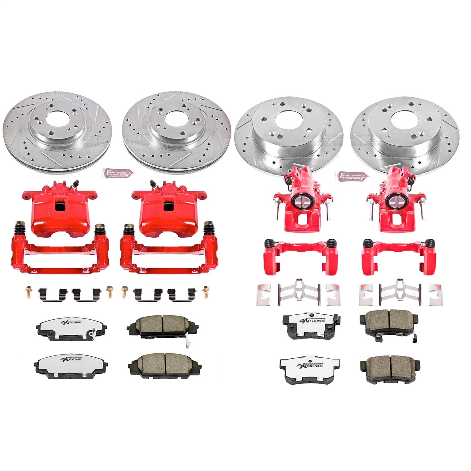 Power Stop - KC2441-26 - Front and Rear - Disc Brake Pad/Caliper and Rotor Kit image 1