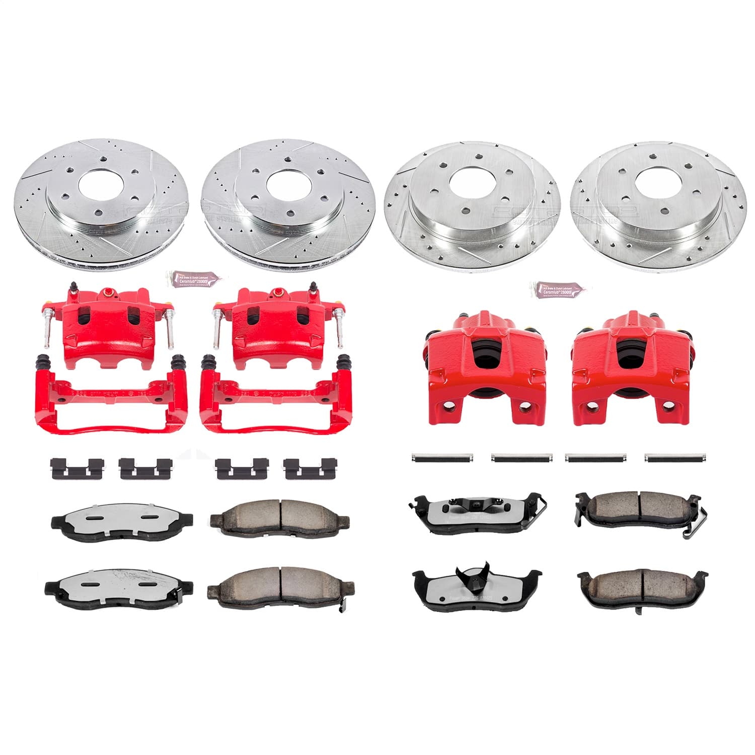 Power Stop - KC2443-36 - Front and Rear - Disc Brake Pad/Caliper and Rotor Kit image 1