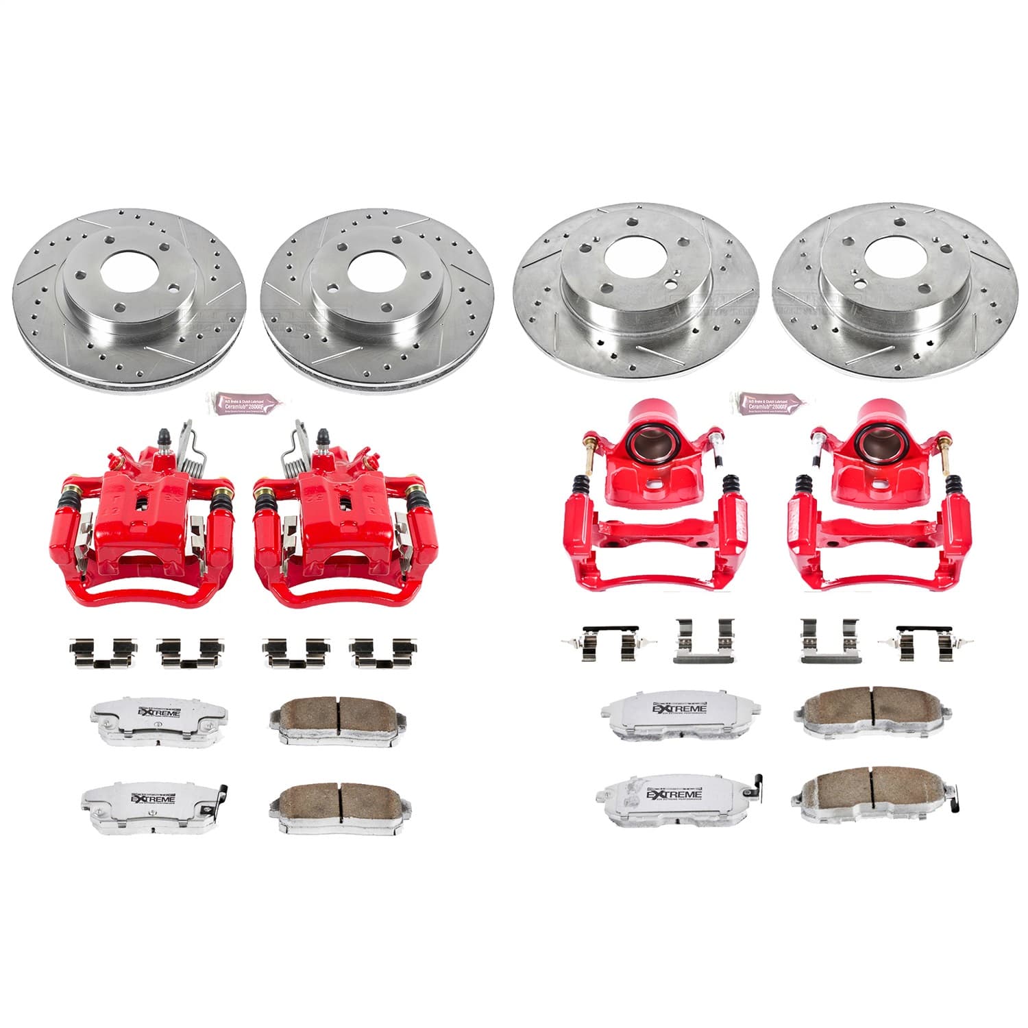 Power Stop - KC2703-26 - Front and Rear - Disc Brake Pad/Caliper and Rotor Kit image 1