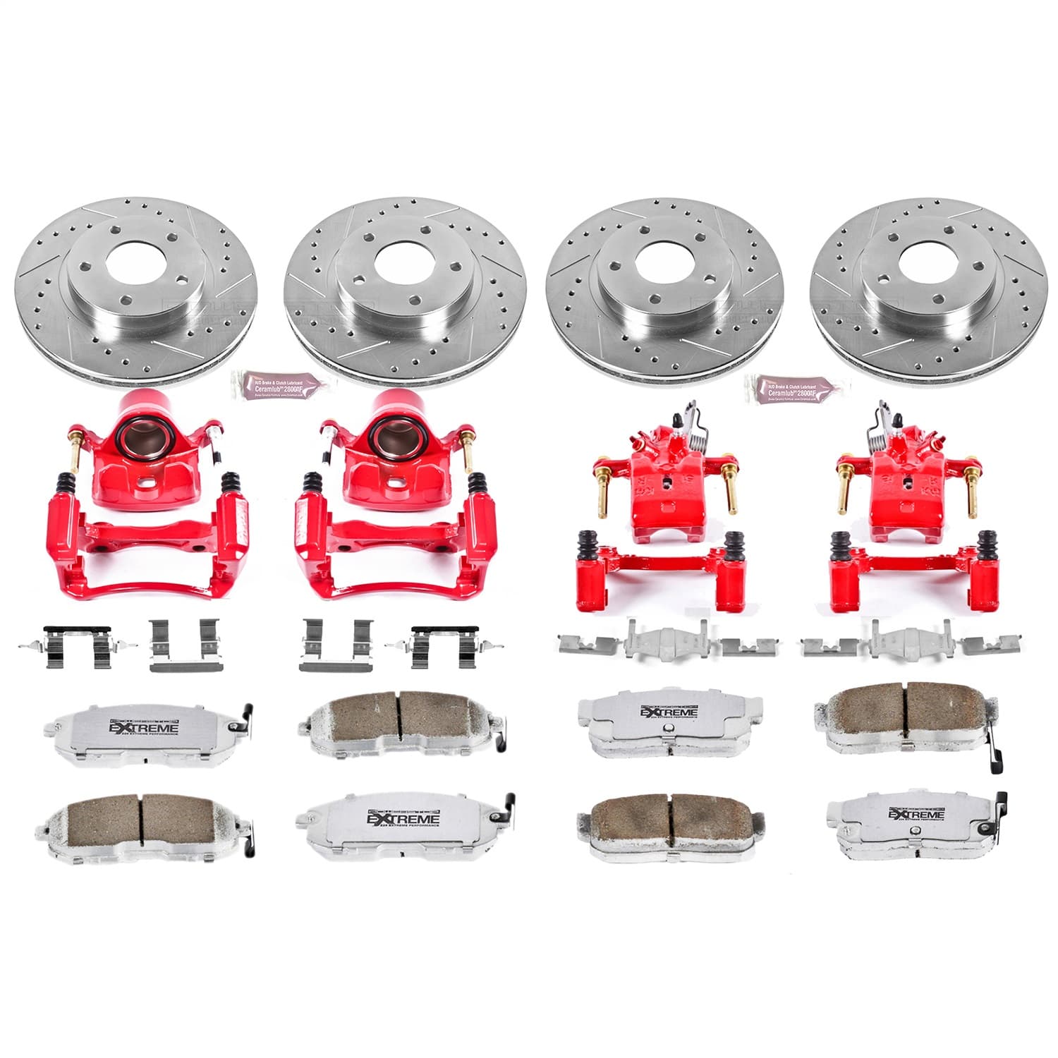 Power Stop - KC2704-26 - Front and Rear - Disc Brake Pad/Caliper and Rotor Kit image 1