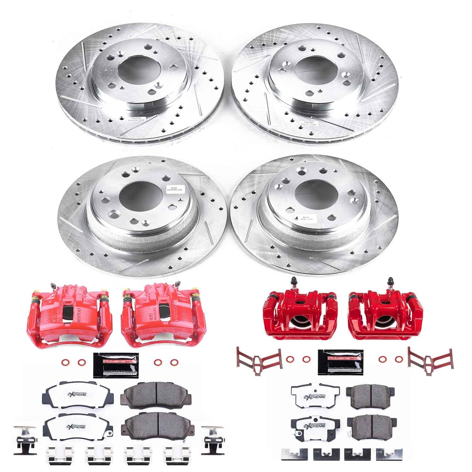 Power Stop - KC2717-26 - Front and Rear - Disc Brake Pad/Caliper and Rotor Kit image 1