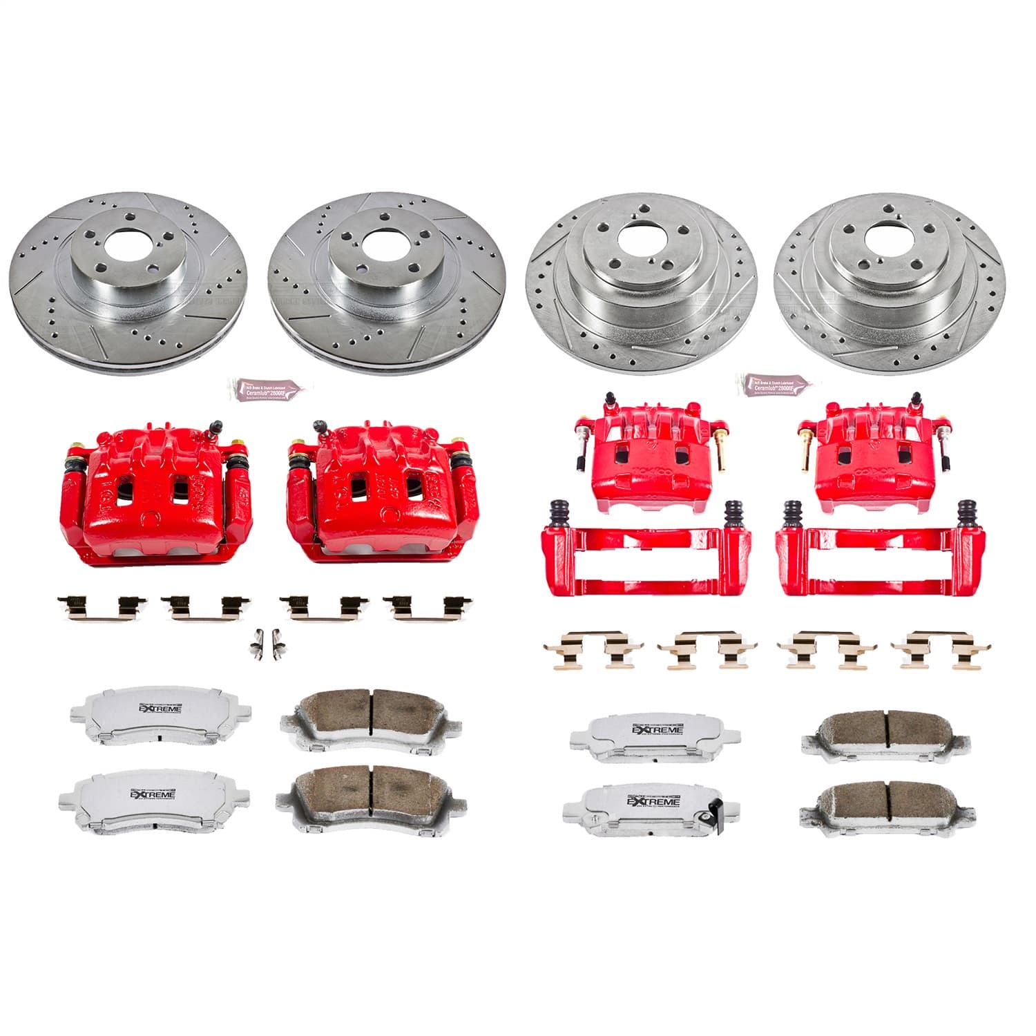 Power Stop - KC2749-26 - Front and Rear - Disc Brake Pad/Caliper and Rotor Kit image 1