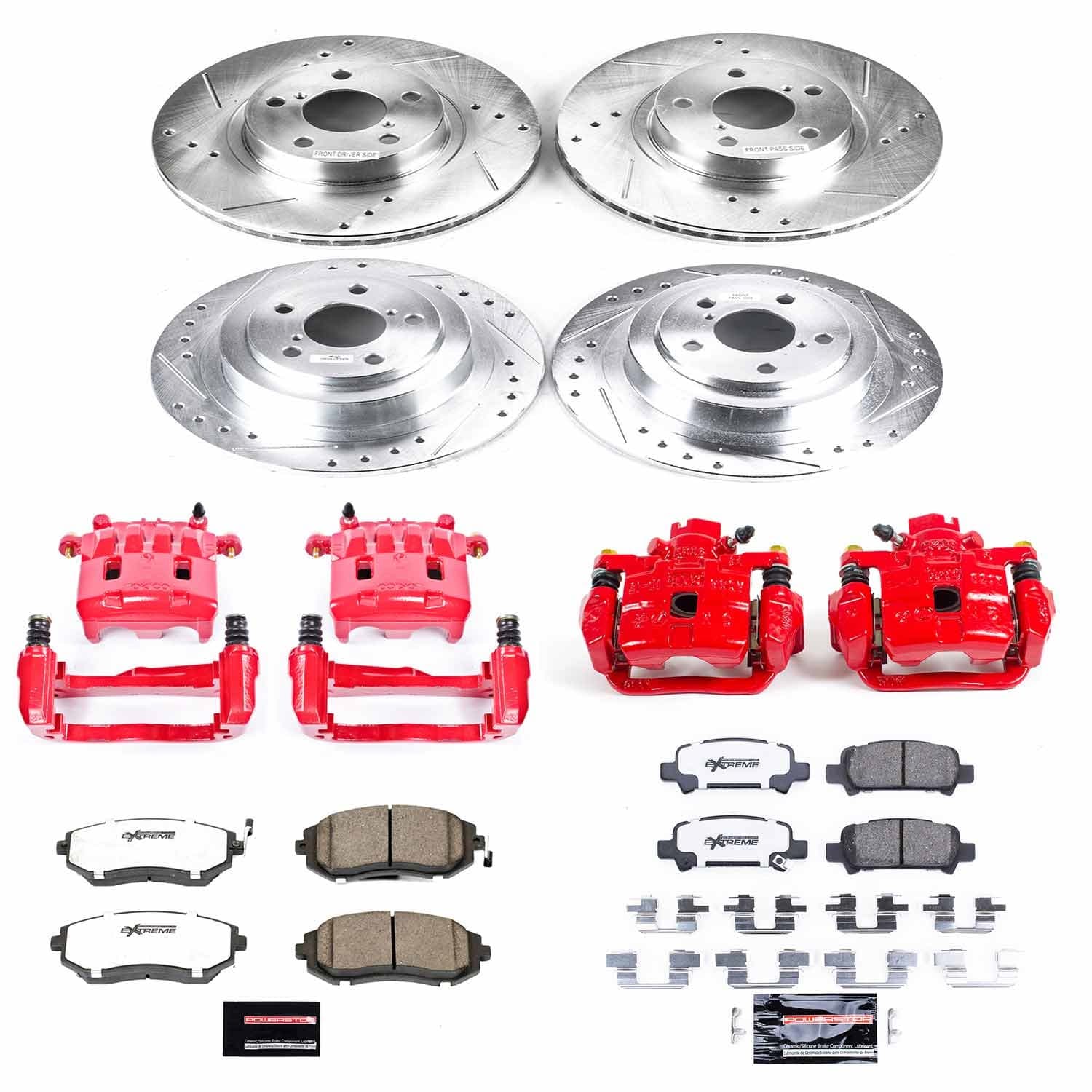 Power Stop - KC2750-26 - Front and Rear - Disc Brake Pad/Caliper and Rotor Kit image 1
